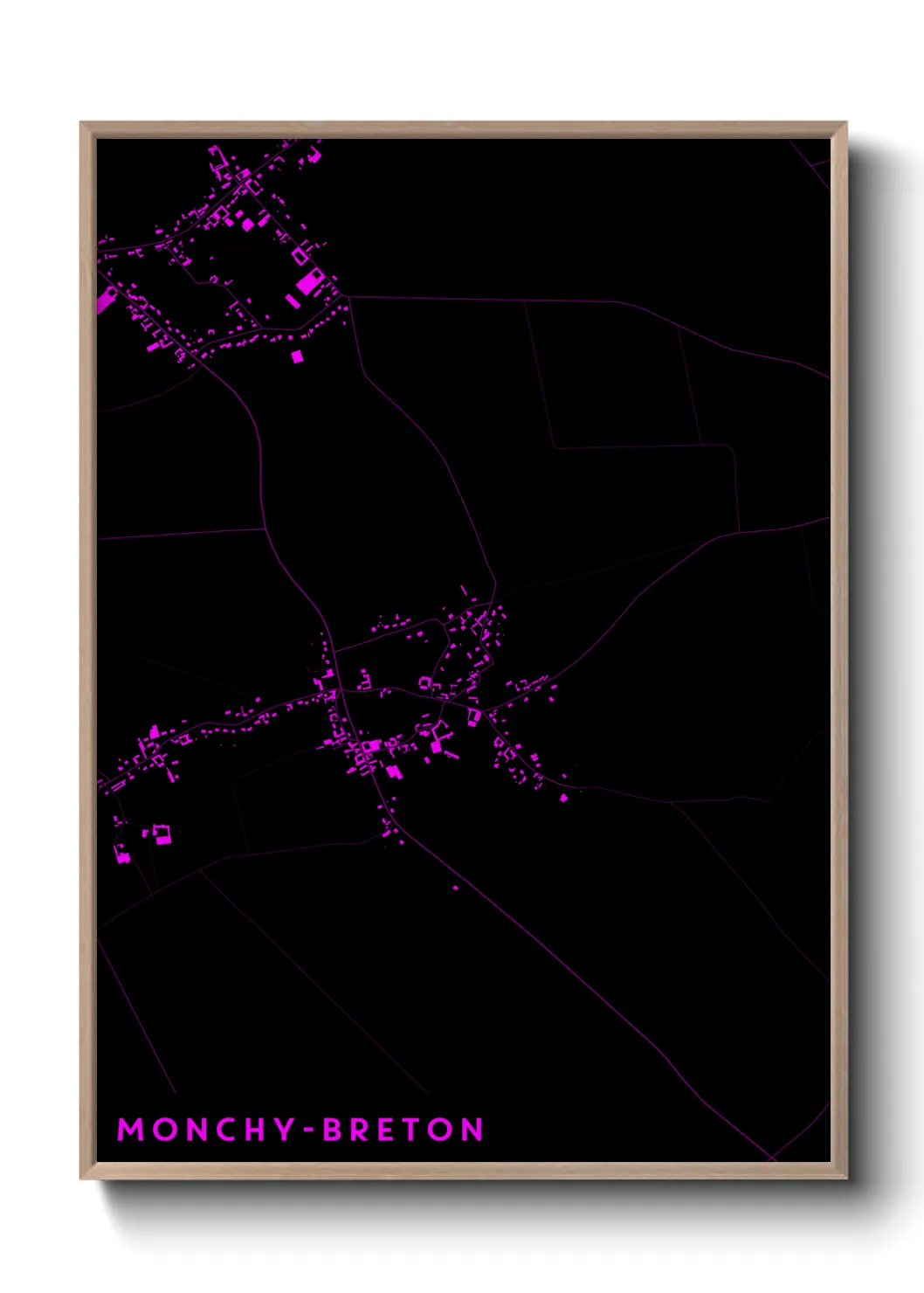 Une affiche de carte sur Monchy-Breton