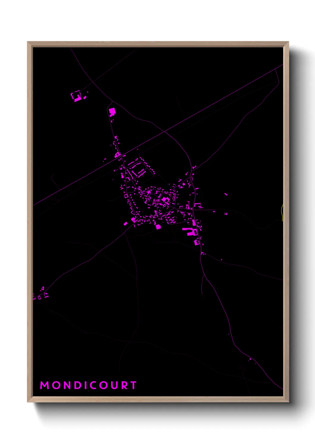 Une affiche de carte sur Mondicourt
