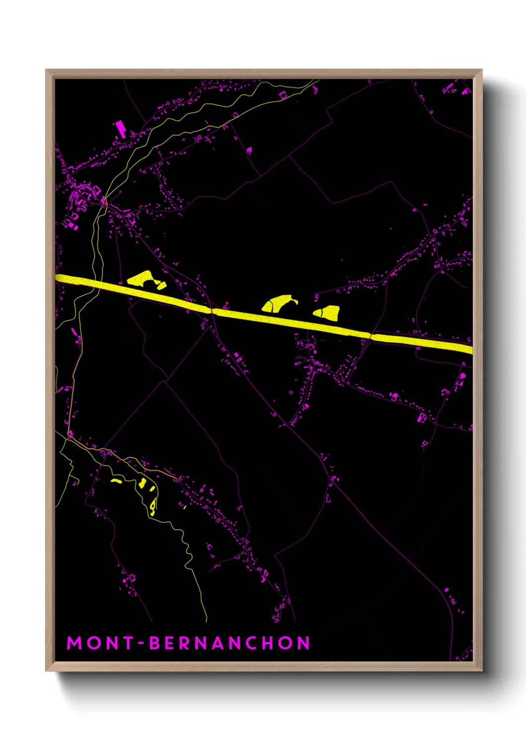 Une affiche de carte sur Mont-Bernanchon
