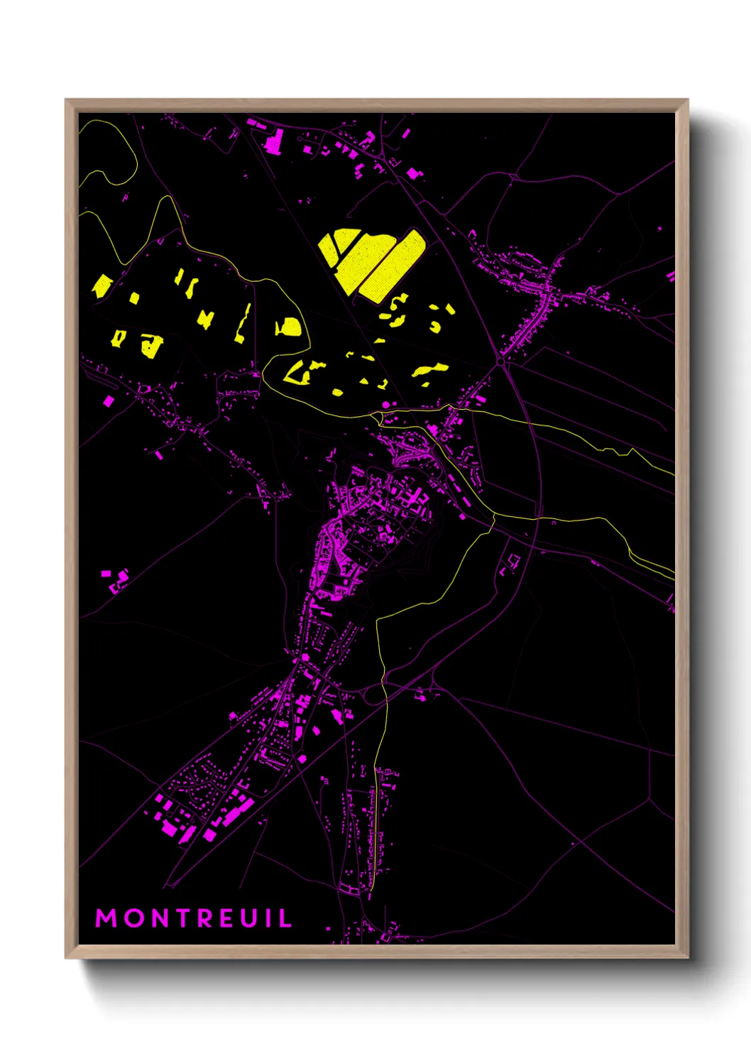 Une affiche de carte sur Montreuil