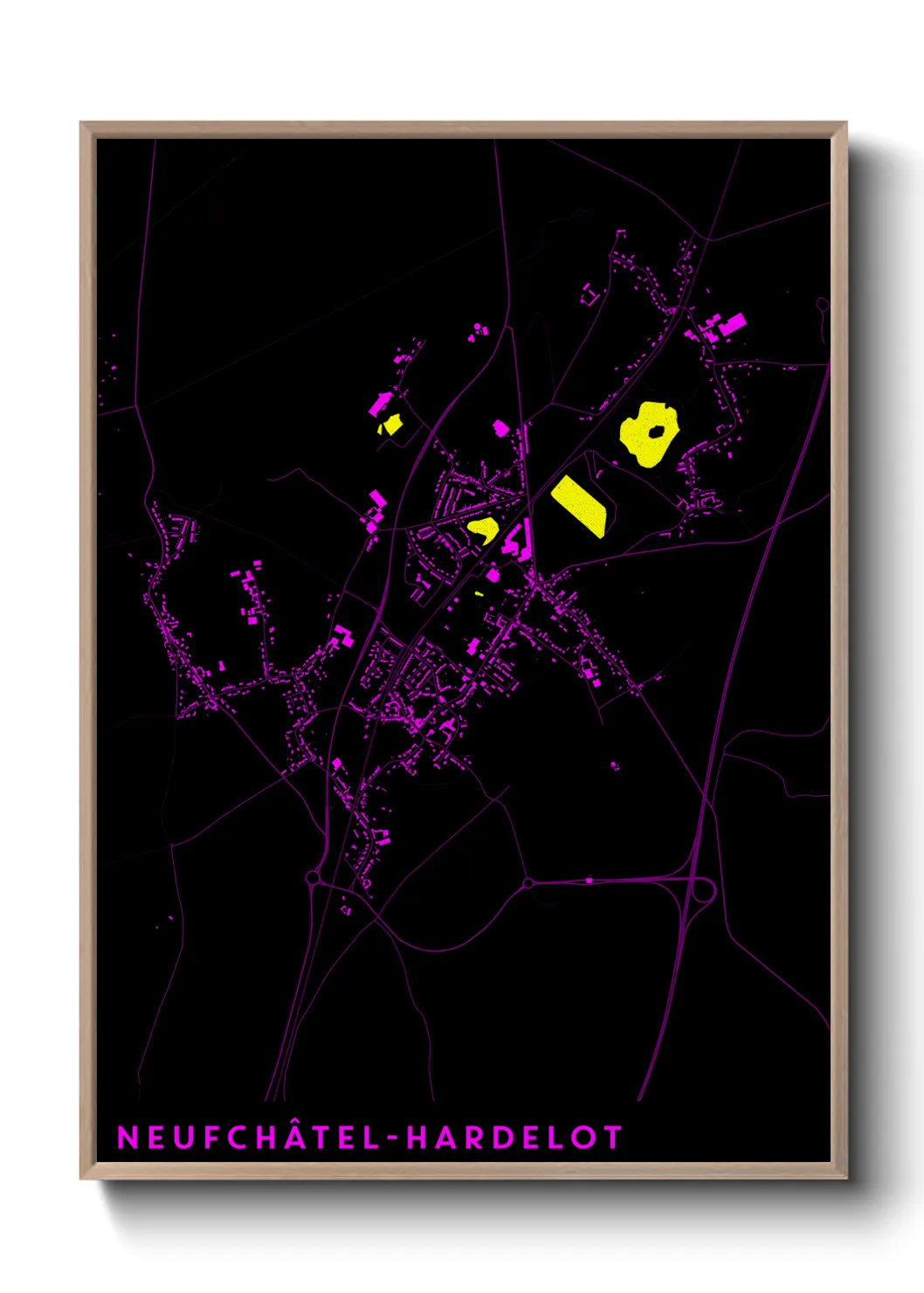 Un poster carteNeufchâtel-Hardelot