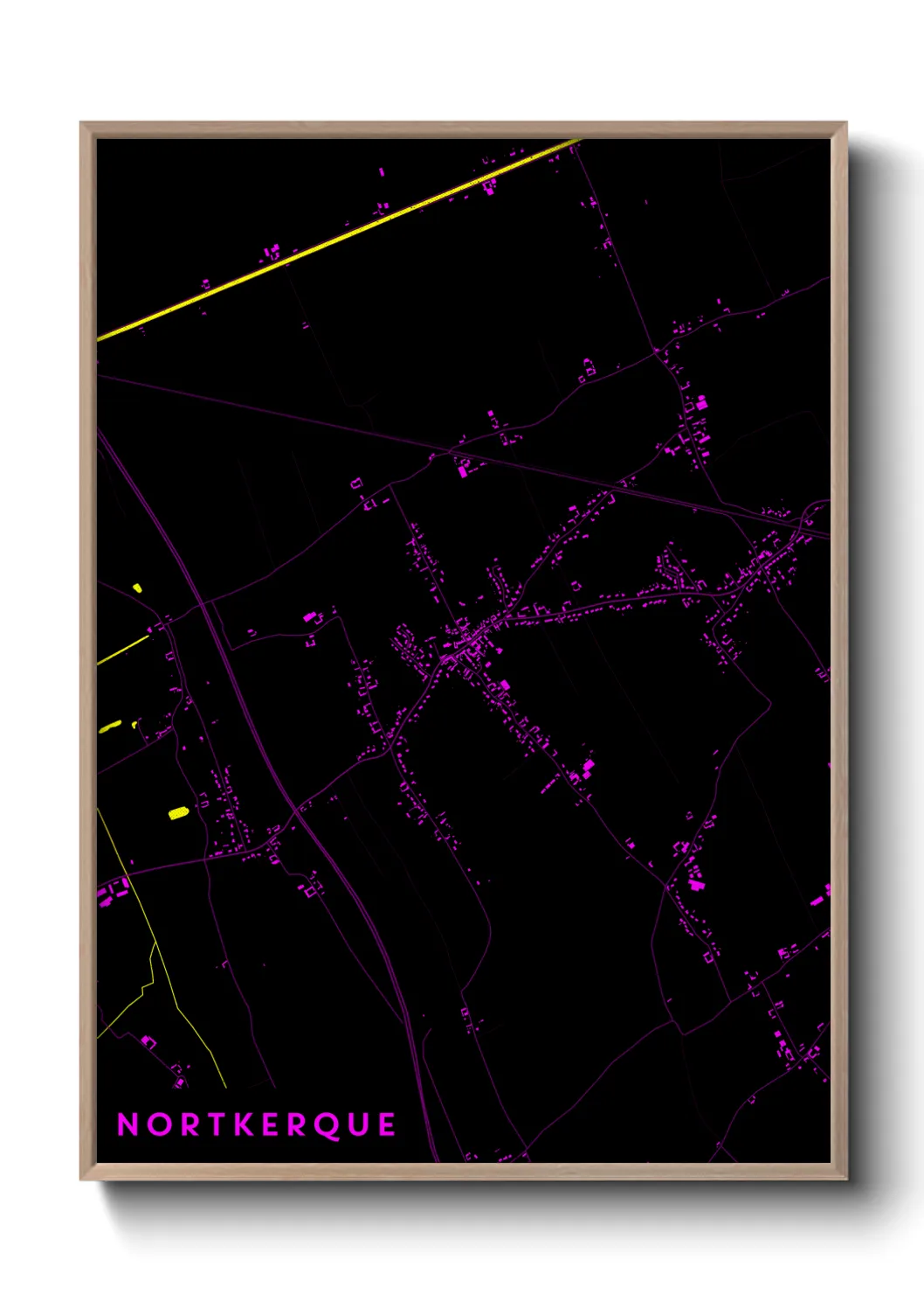 Une affiche de carte sur Nortkerque