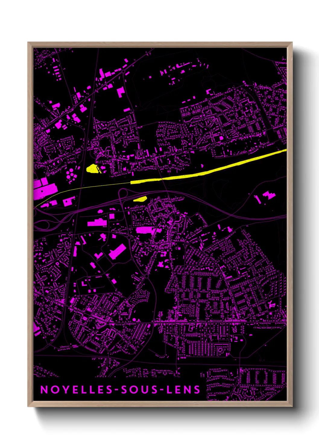 Une affiche de carte sur Noyelles-sous-Lens