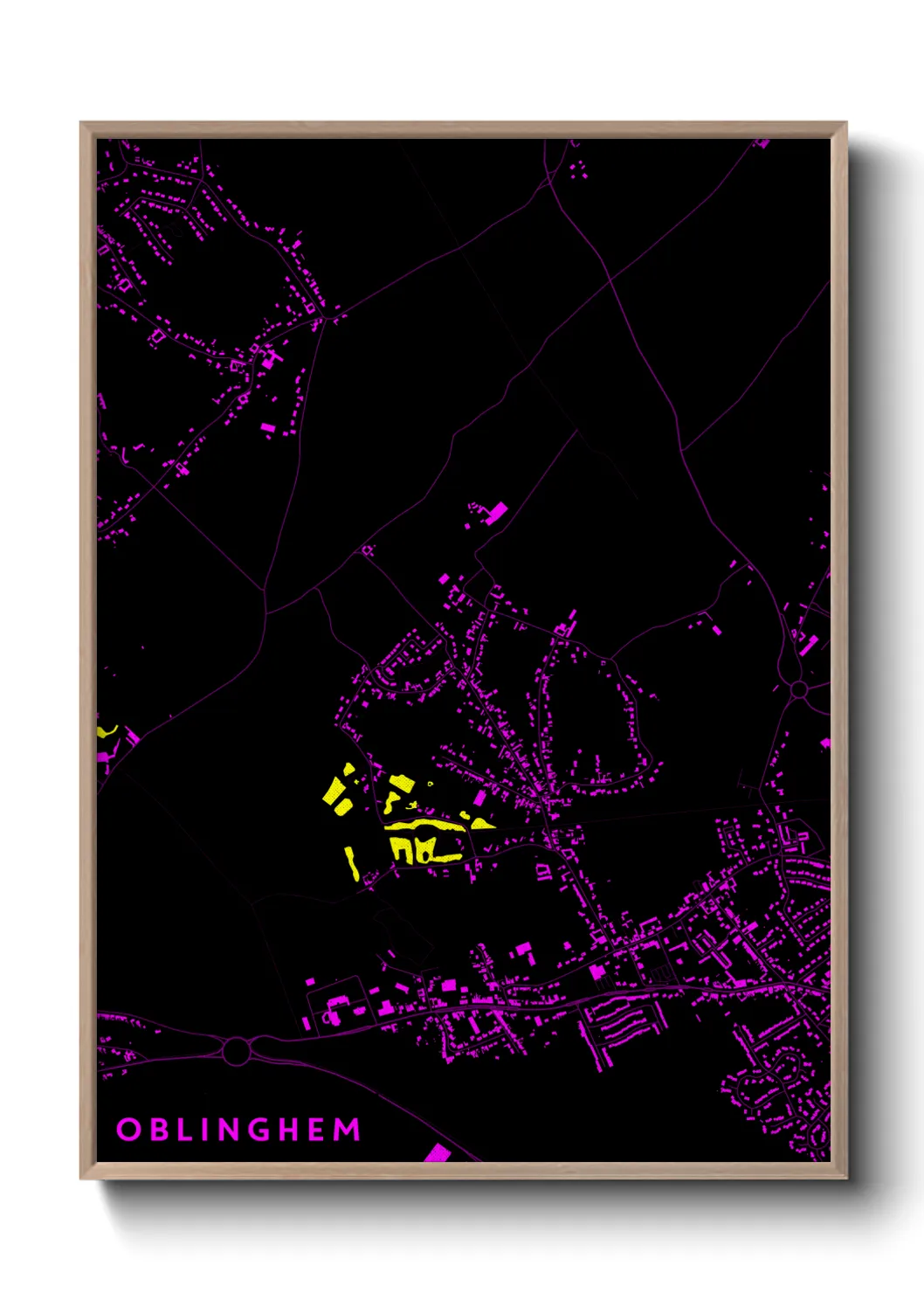 Une affiche de carte sur Oblinghem