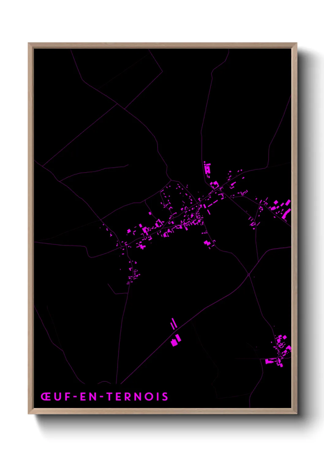 Une affiche de carte sur Œuf-en-Ternois