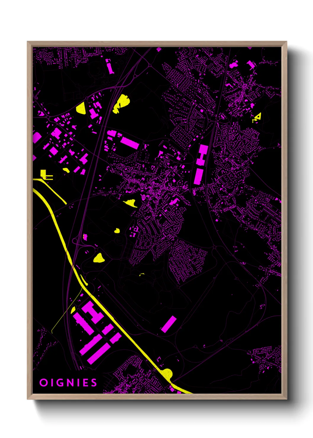 Une affiche de carte sur Oignies