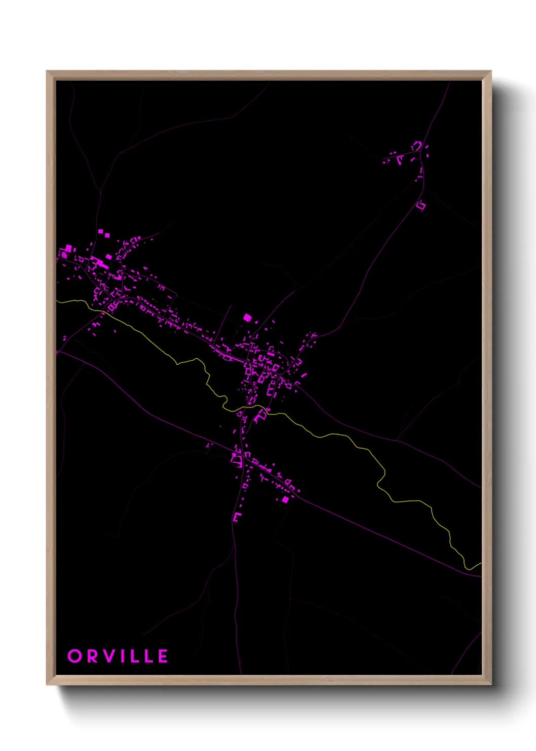 Une affiche de carte sur Orville