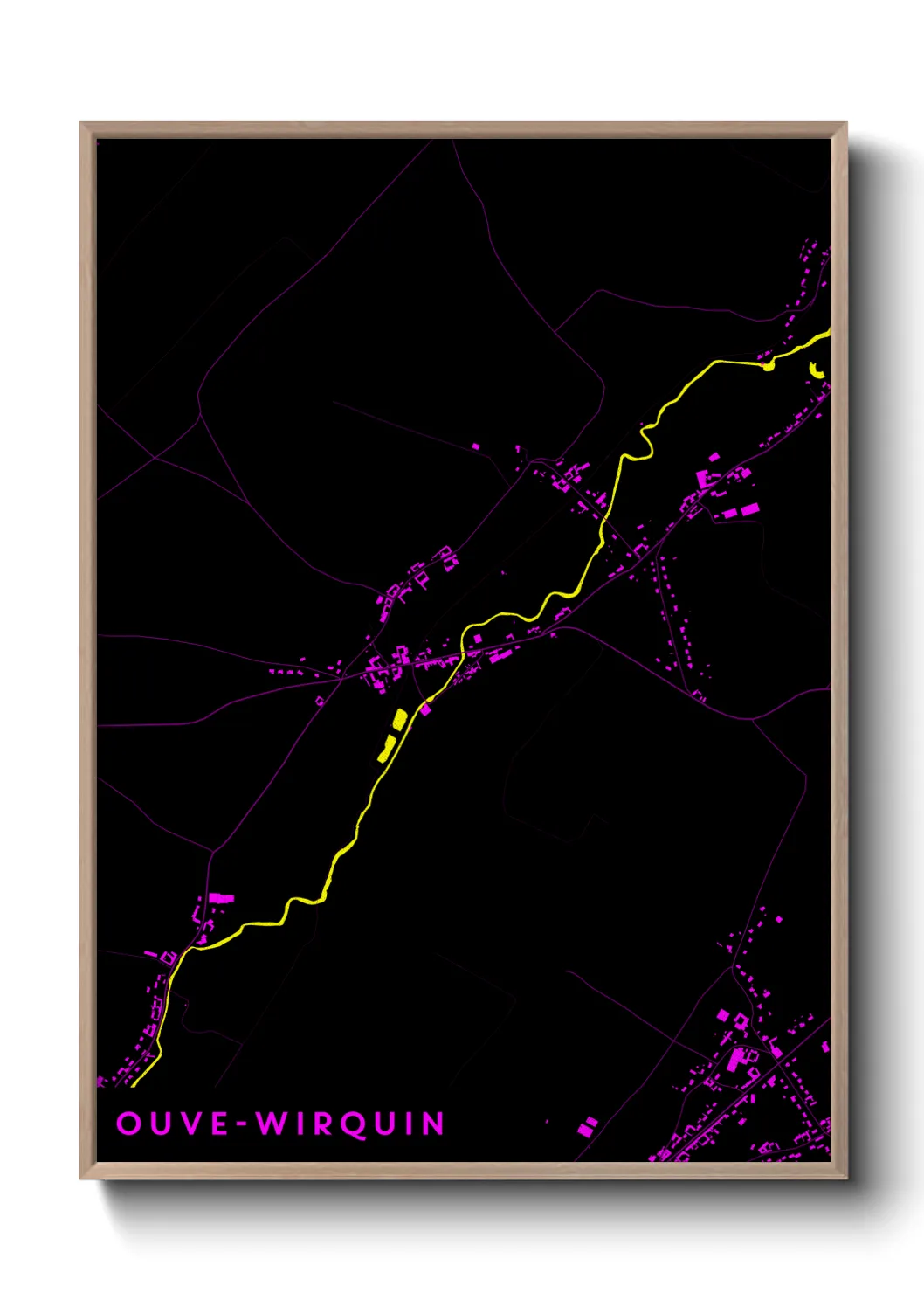 Une affiche de carte sur Ouve-Wirquin