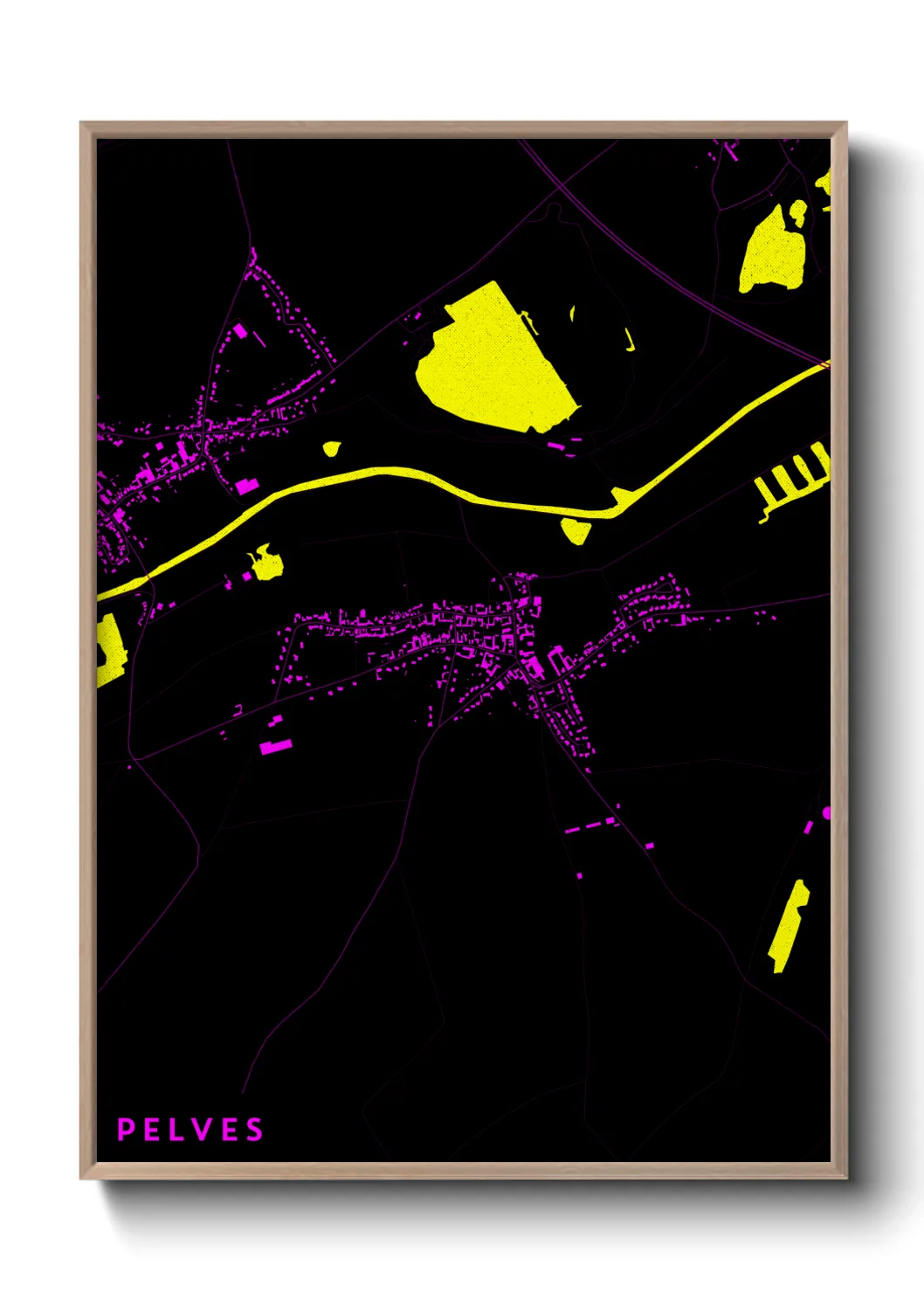 Une affiche de carte sur Pelves