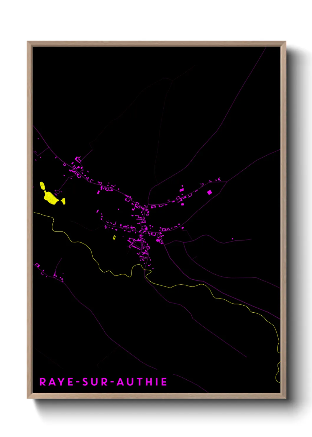 Une affiche de carte sur Raye-sur-Authie