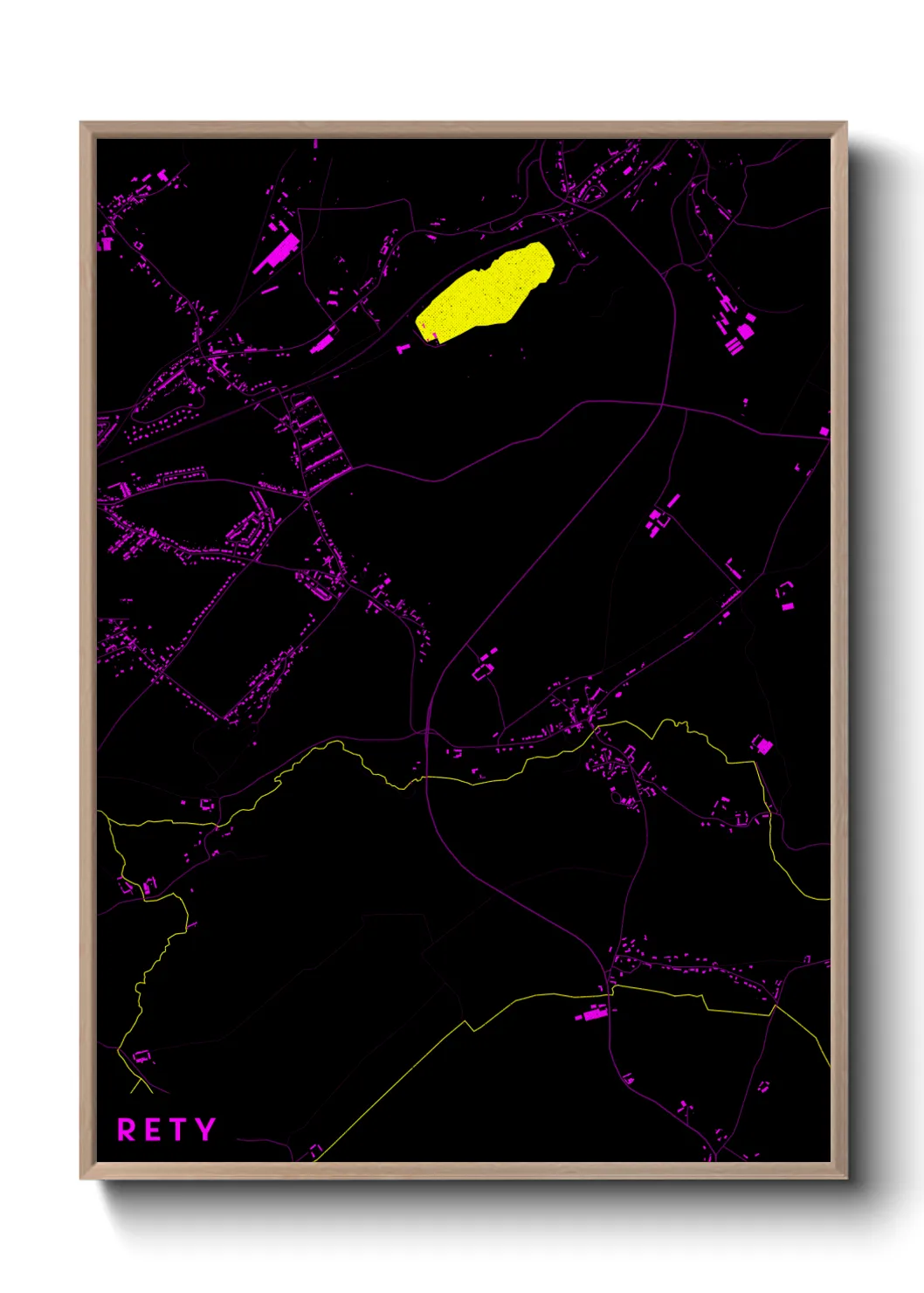 Une affiche de carte sur Rety