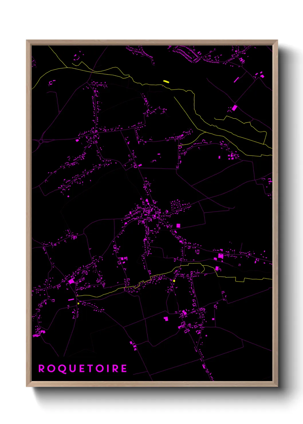 Une affiche de carte sur Roquetoire