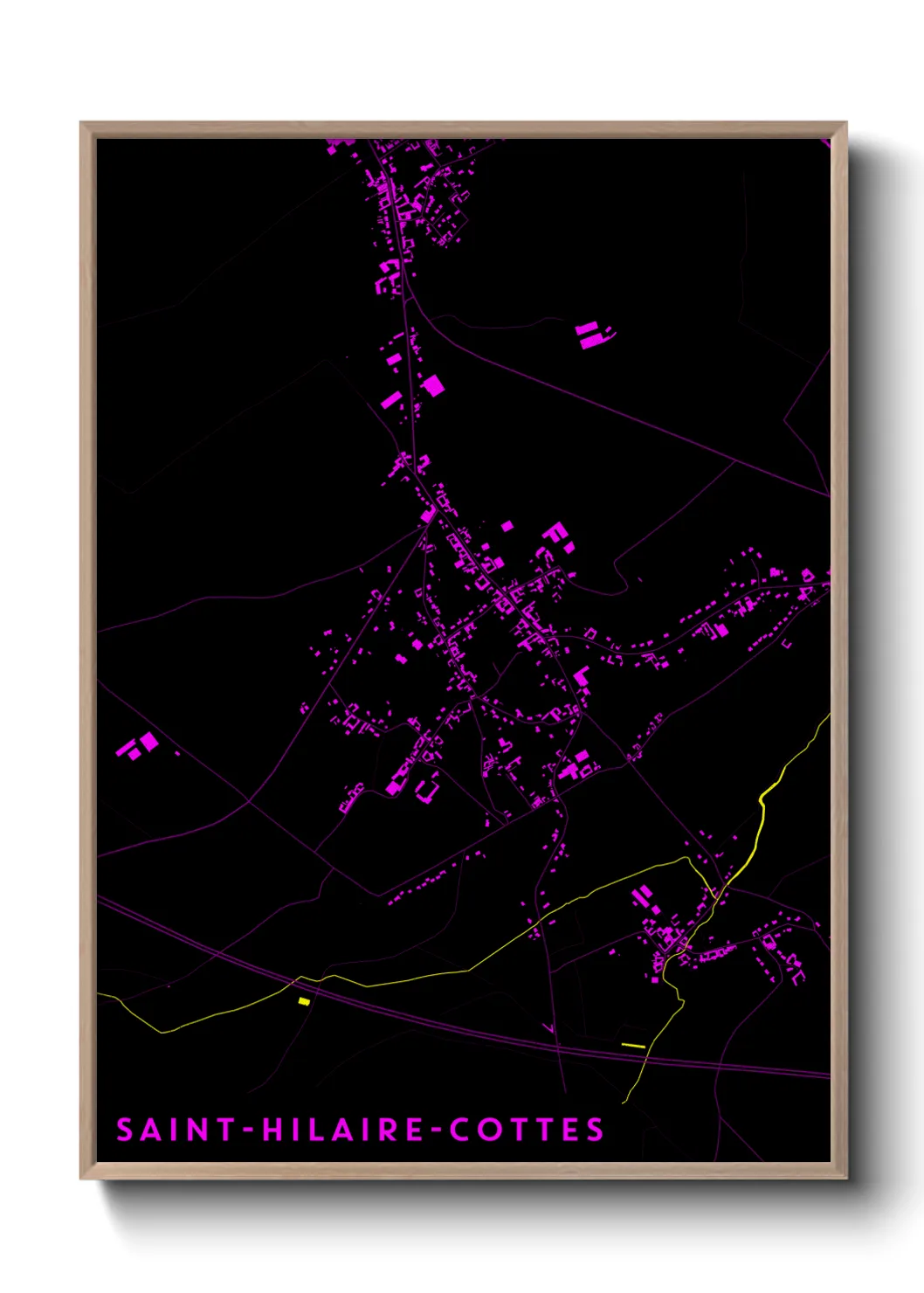 Une affiche de carte sur Saint-Hilaire-Cottes