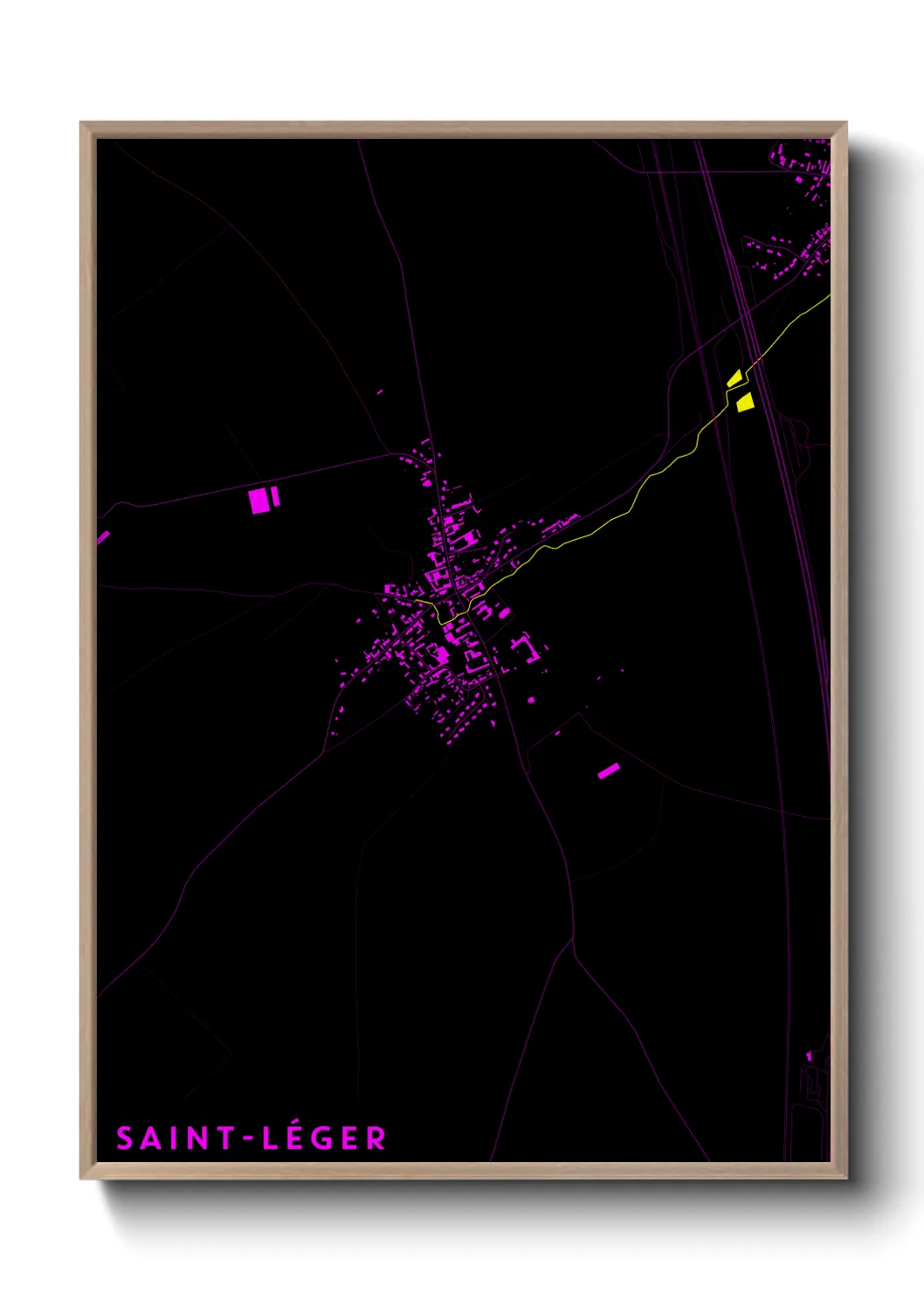 Une affiche de carte sur Saint-Léger