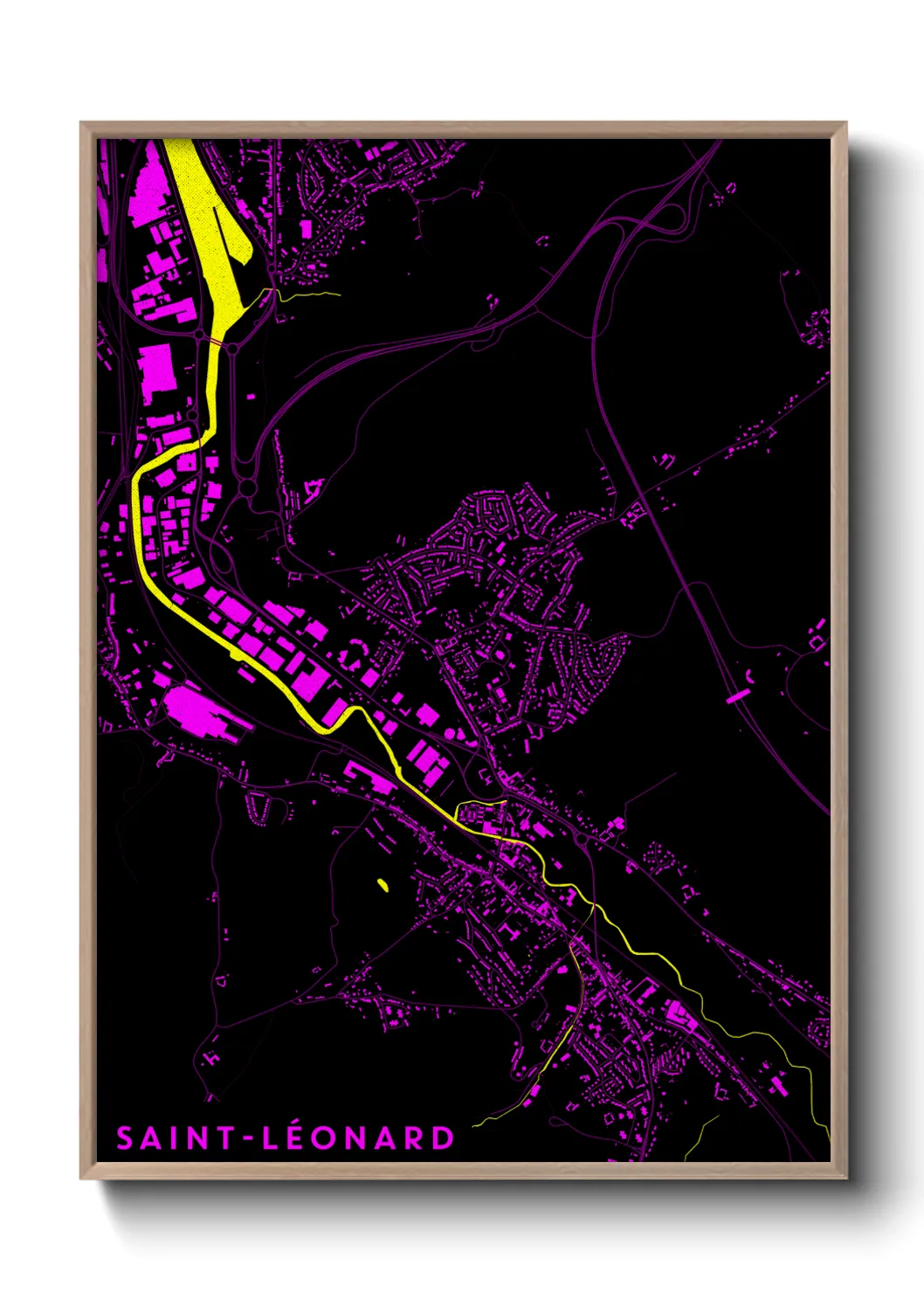 Une affiche de carte sur Saint-Léonard