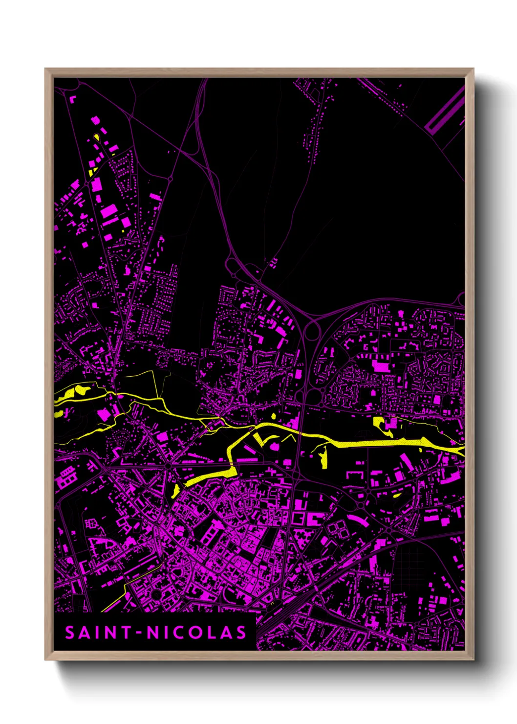 Une affiche de carte sur Saint-Nicolas