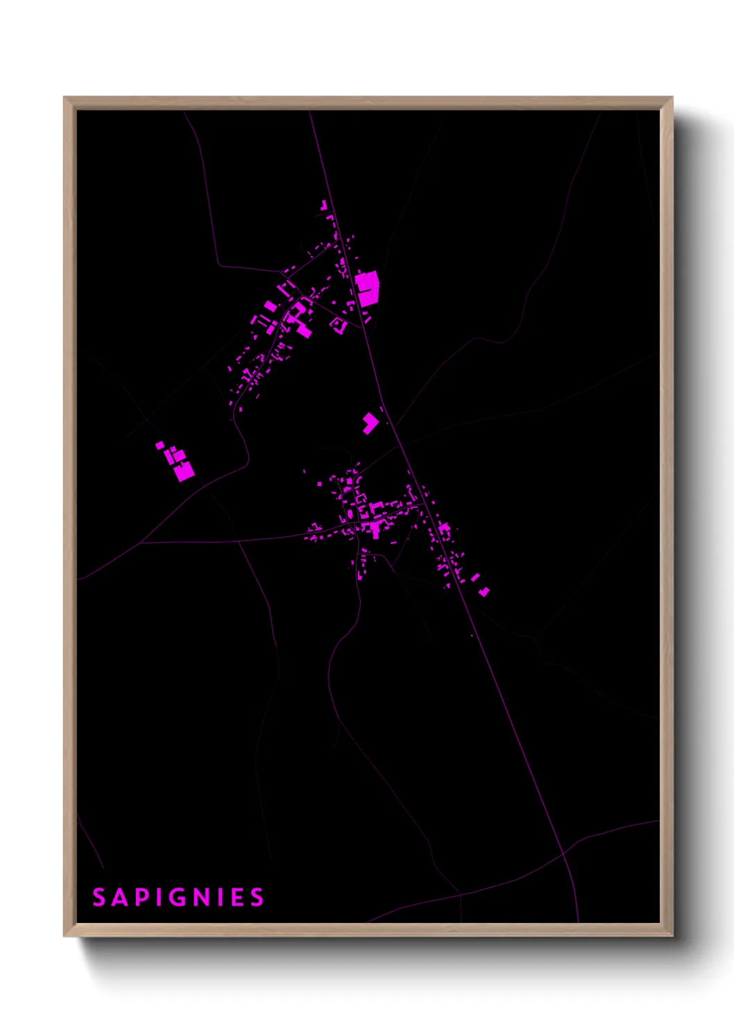Une affiche de carte sur Sapignies