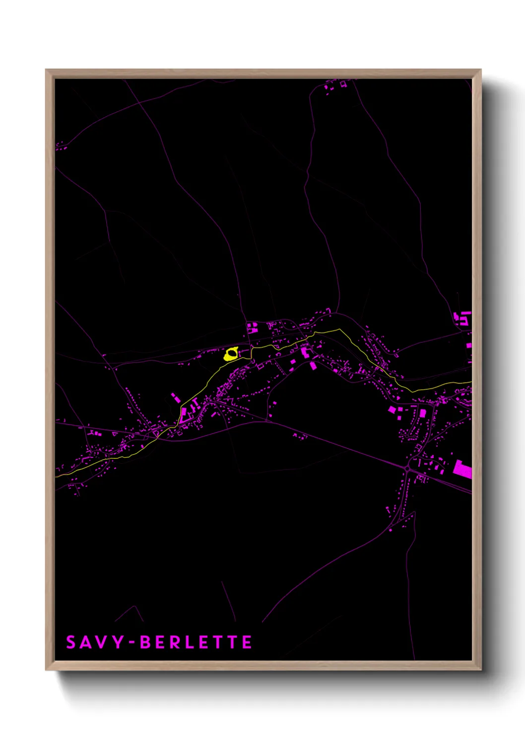 Une affiche de carte sur Savy-Berlette