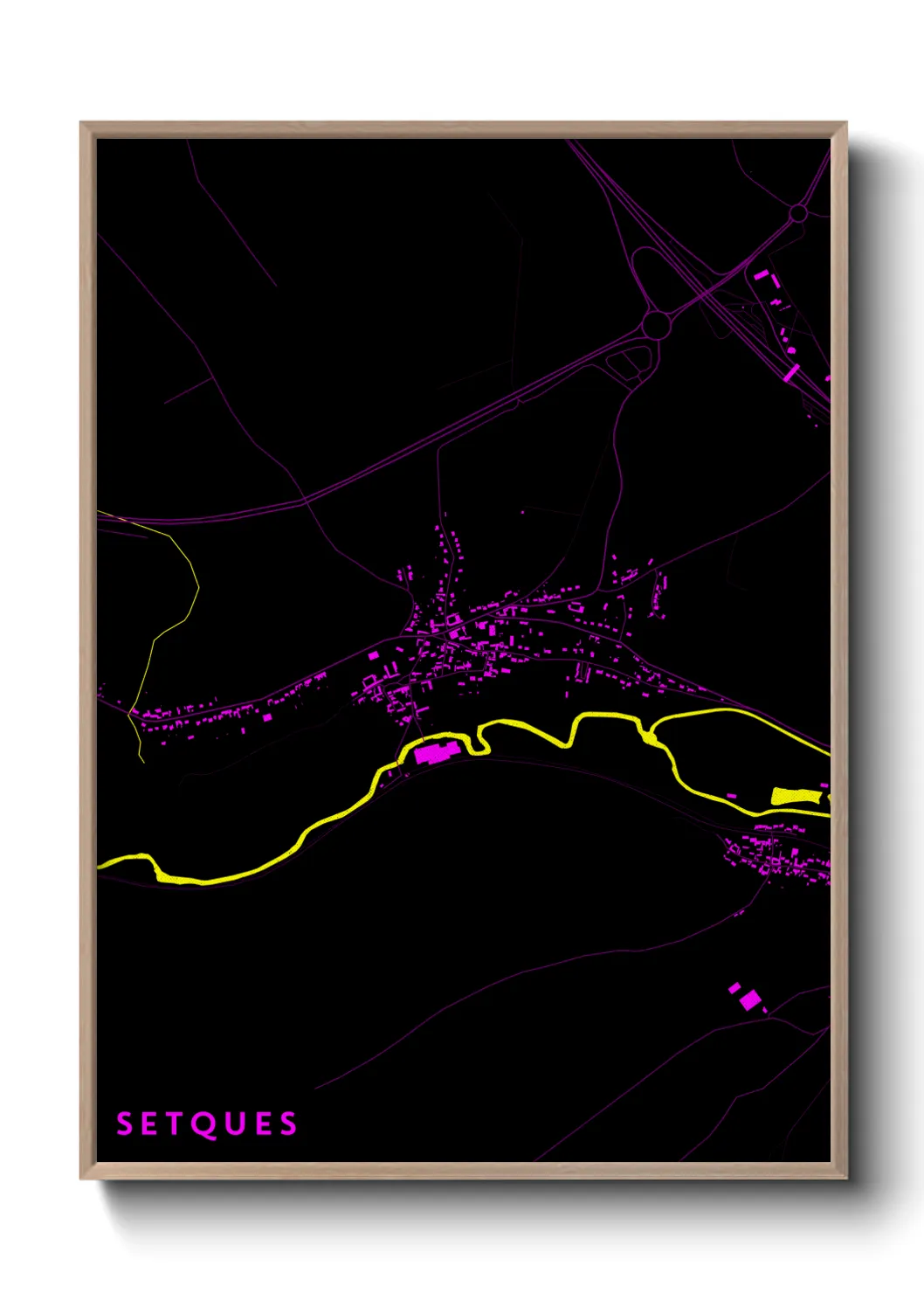 Une affiche de carte sur Setques