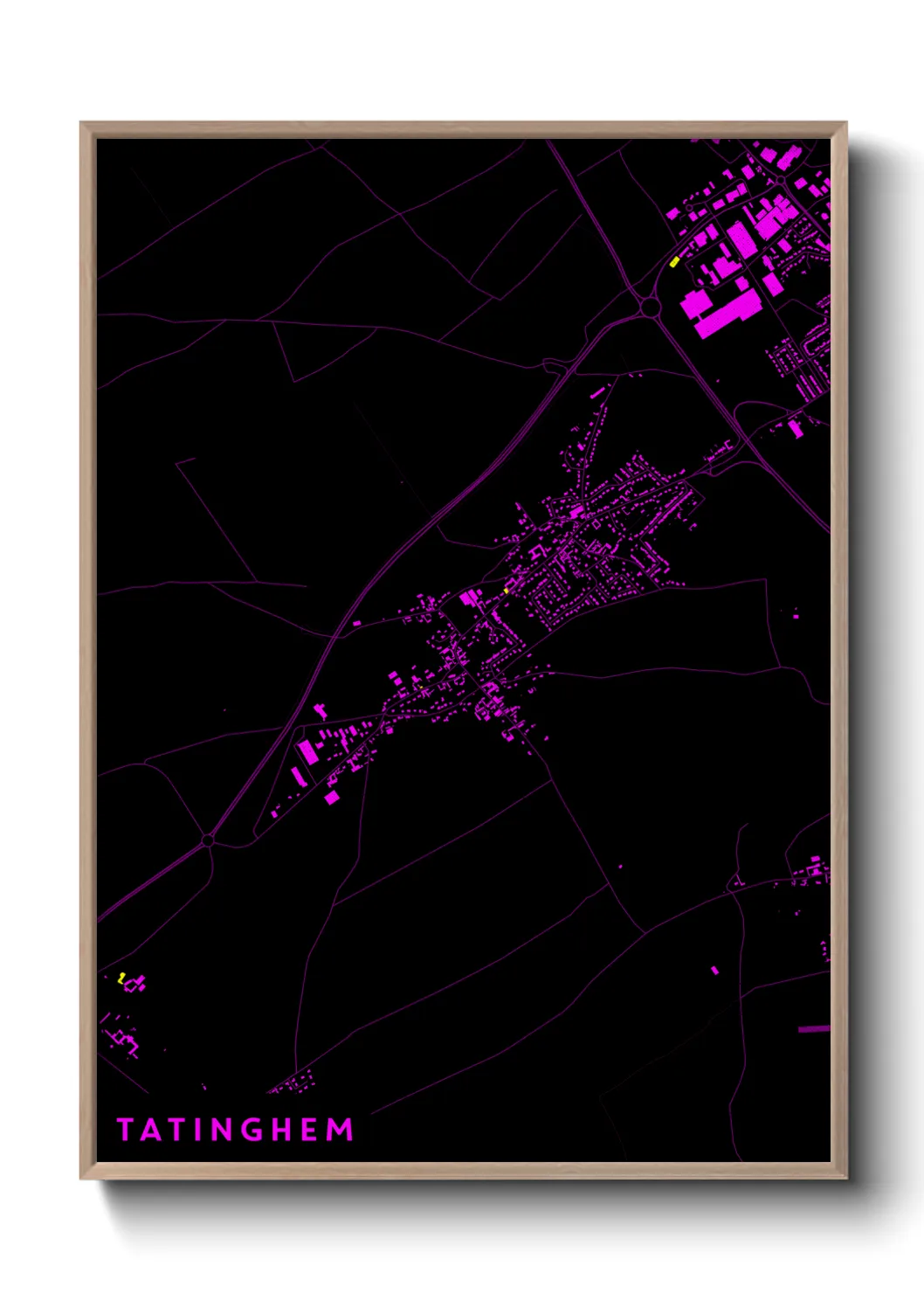 Une affiche de carte sur Tatinghem