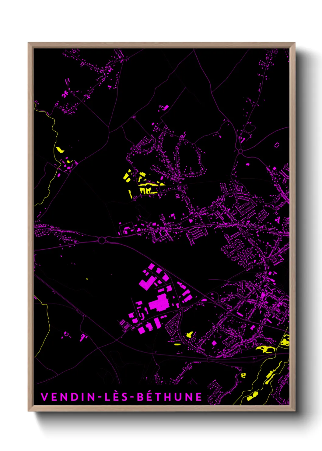 Une affiche de carte sur Vendin-lès-Béthune