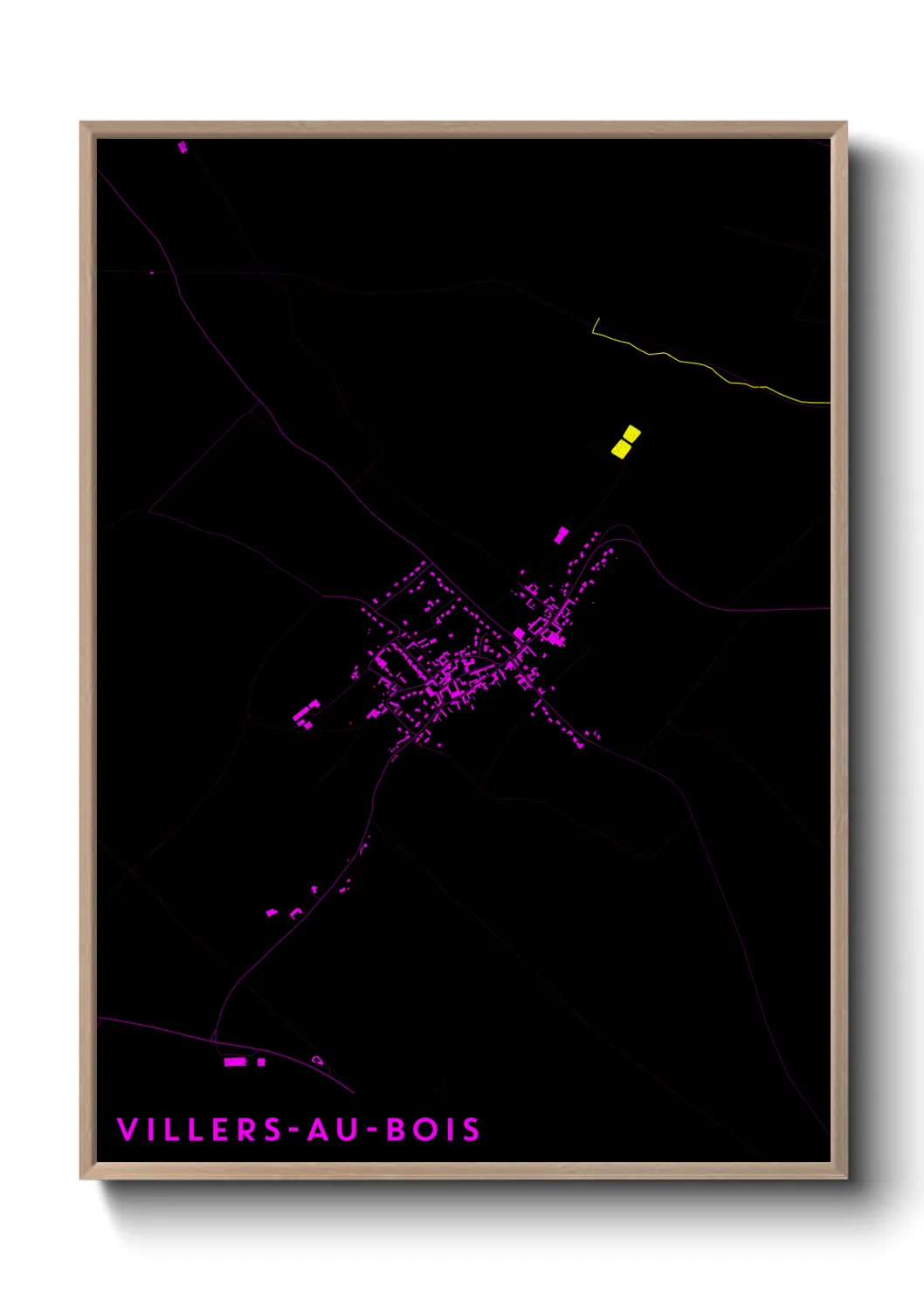 Une affiche de carte sur Villers-au-Bois