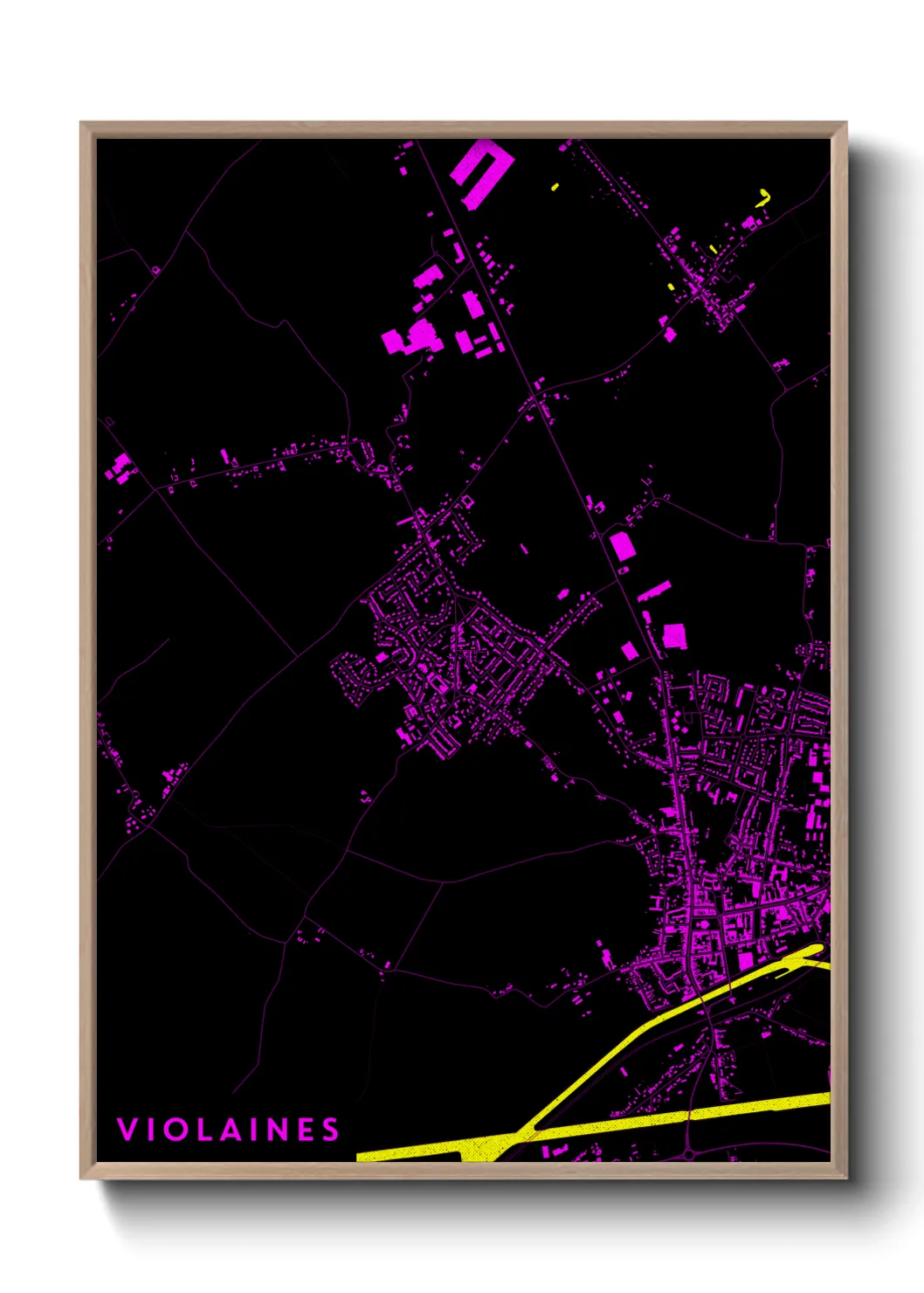 Une affiche de carte sur Violaines