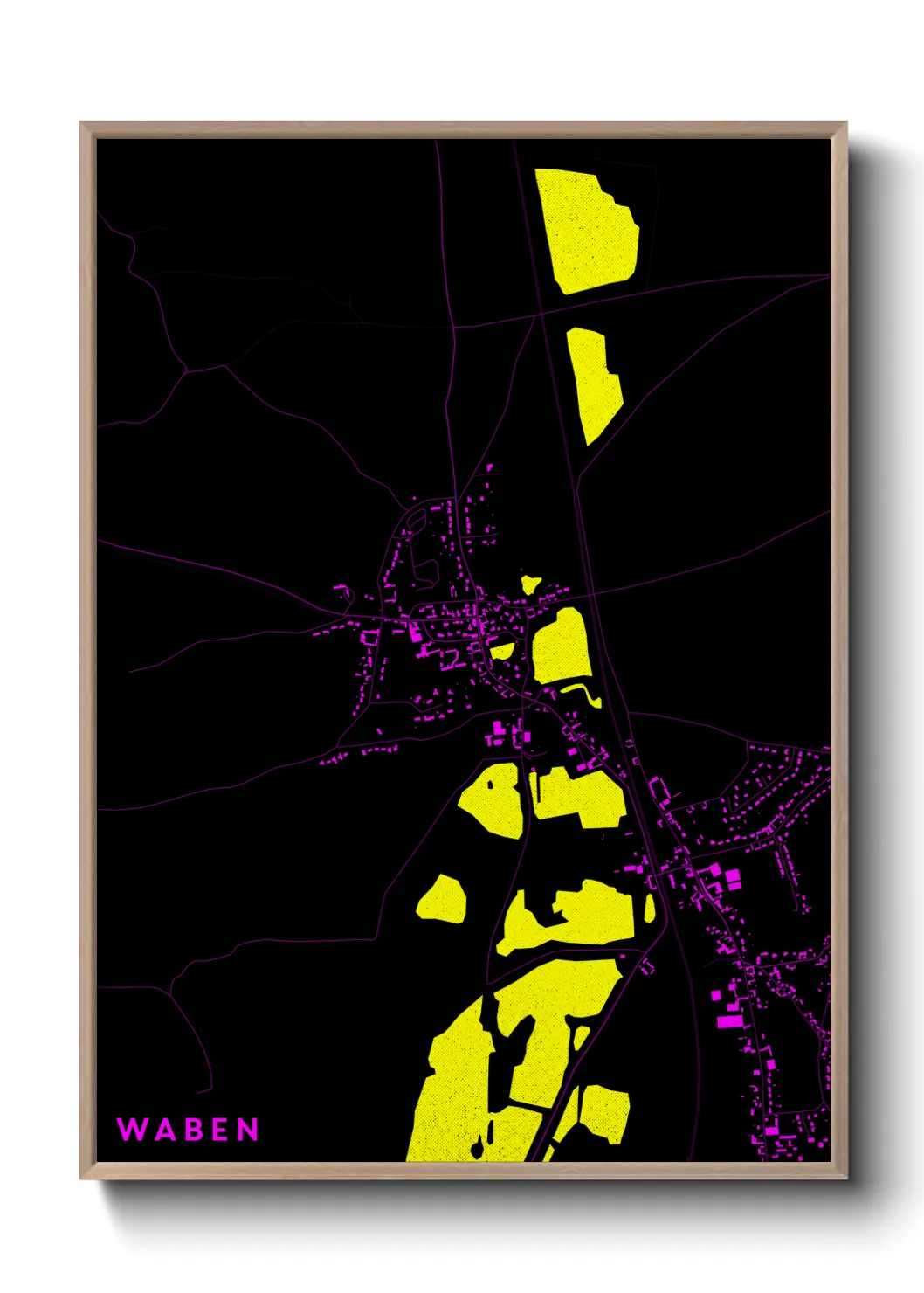 Une affiche de carte sur Waben