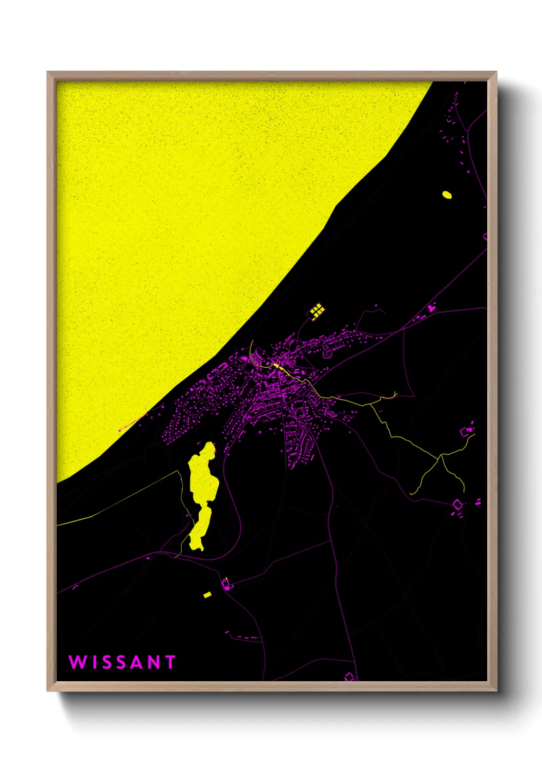 Une affiche de carte sur Wissant