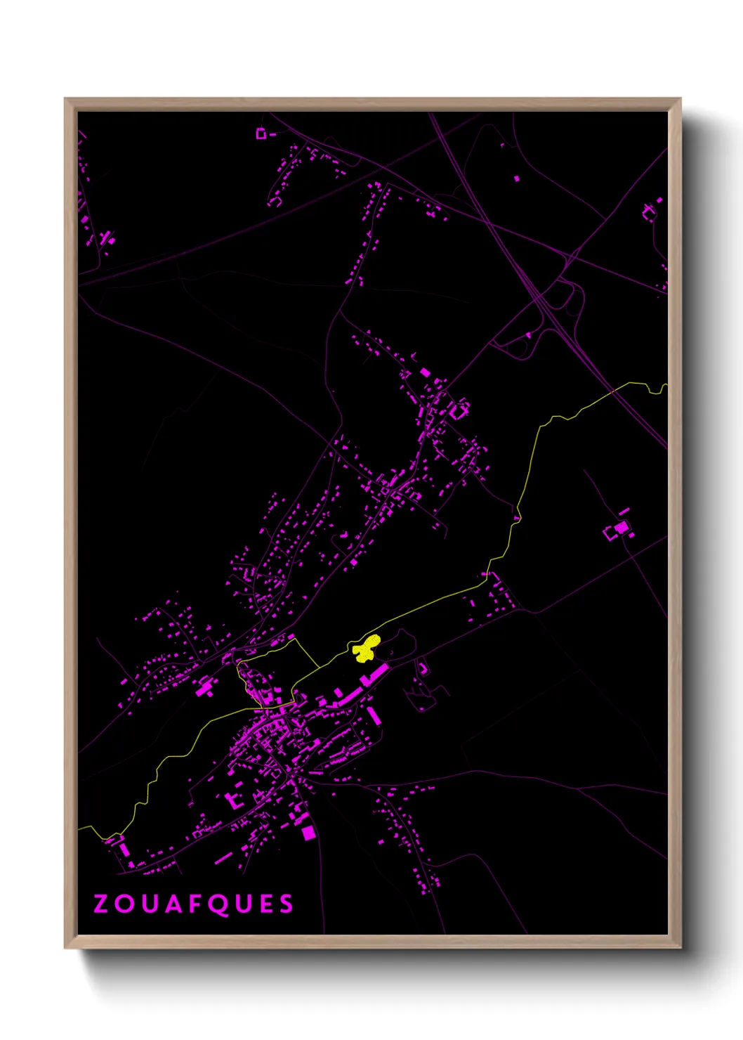 Une affiche de carte sur Zouafques