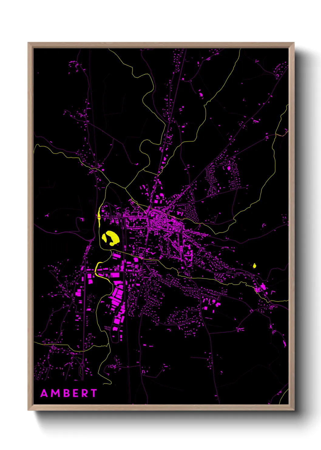 Une affiche de carte sur Ambert