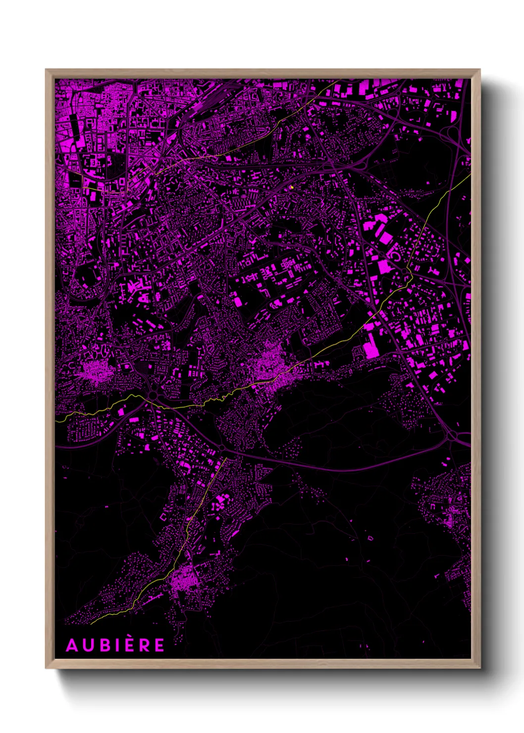 Une affiche de carte sur Aubière