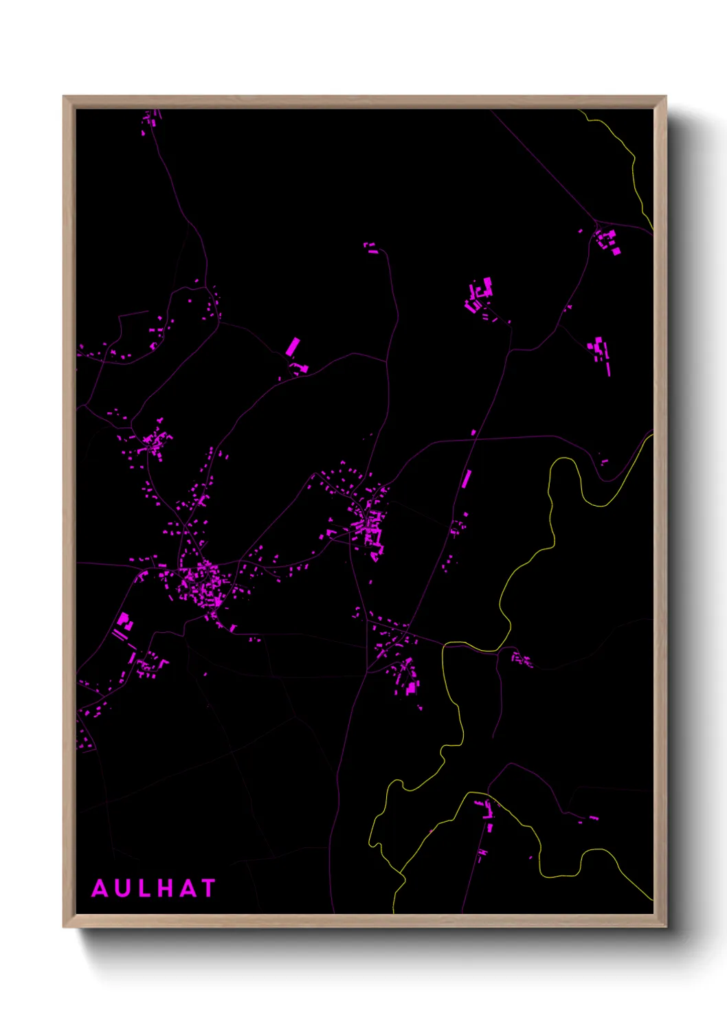 Une affiche de carte sur Aulhat