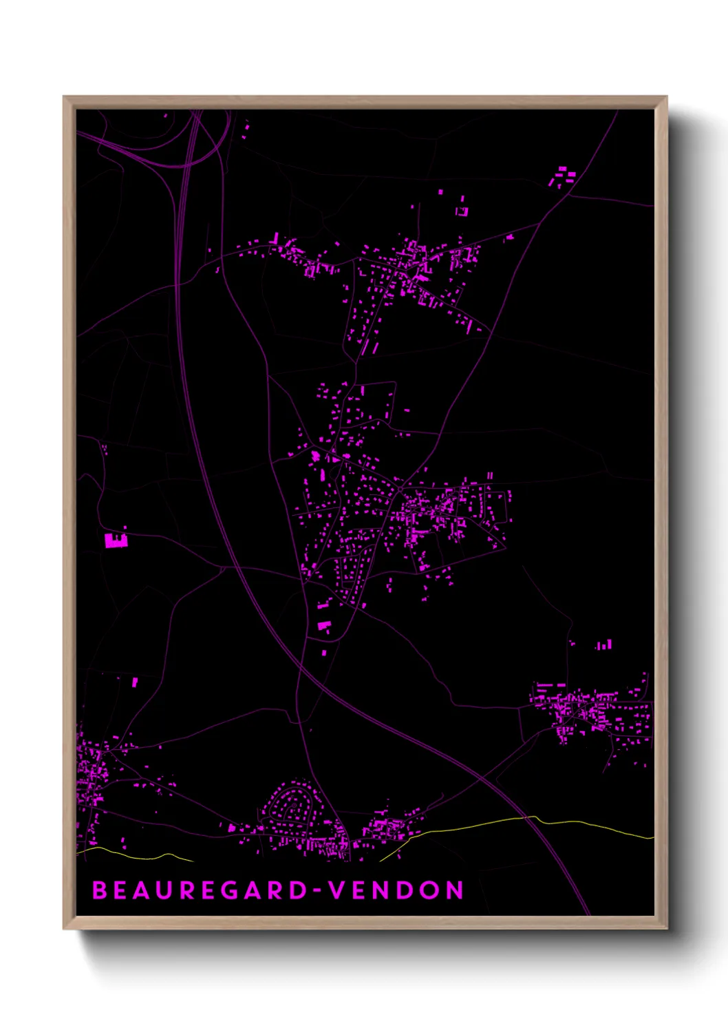 Une affiche de carte sur Beauregard-Vendon