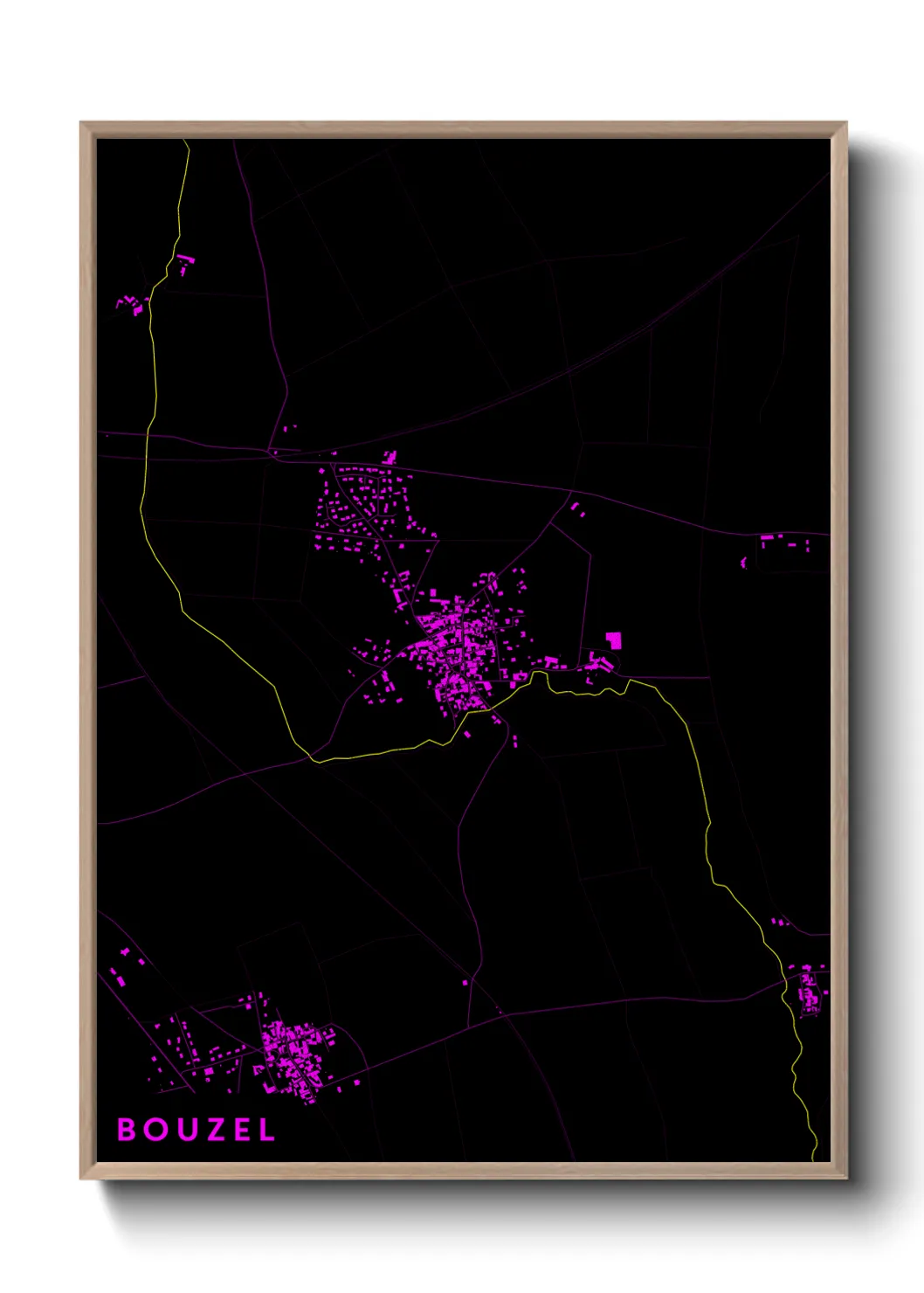 Une affiche de carte sur Bouzel