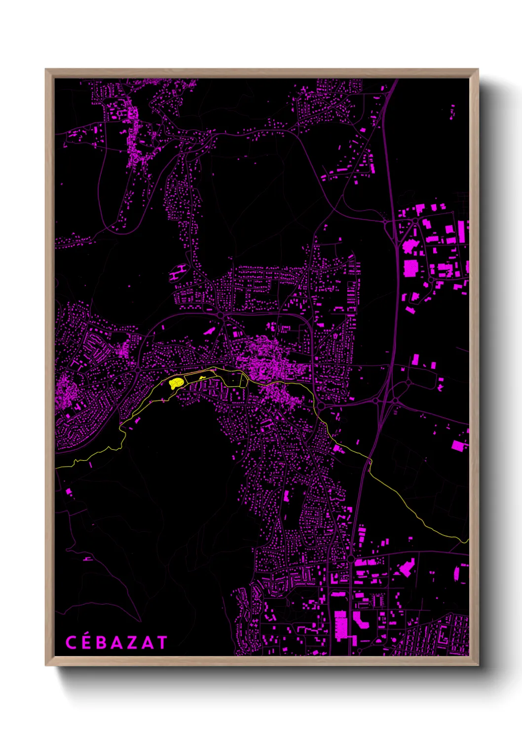 Une affiche de carte sur Cébazat