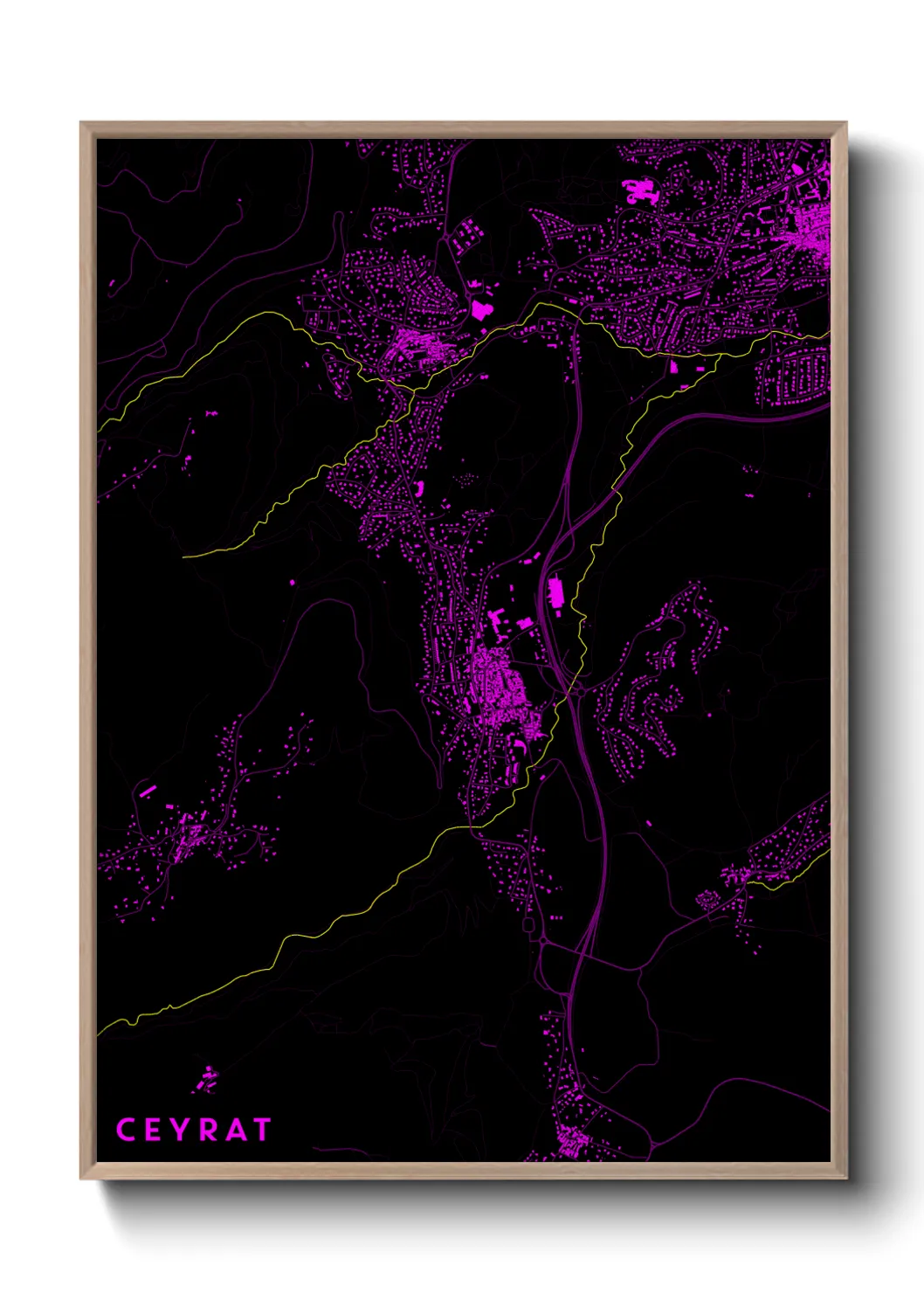 Une affiche de carte sur Ceyrat
