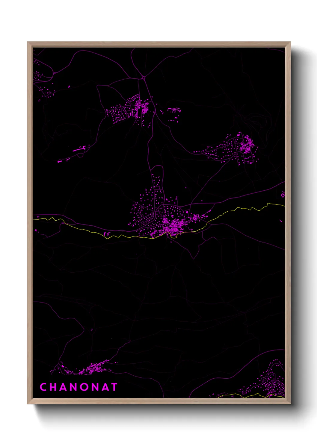 Une affiche de carte sur Chanonat