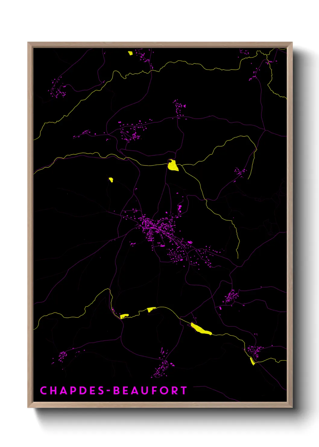 Une affiche de carte sur Chapdes-Beaufort