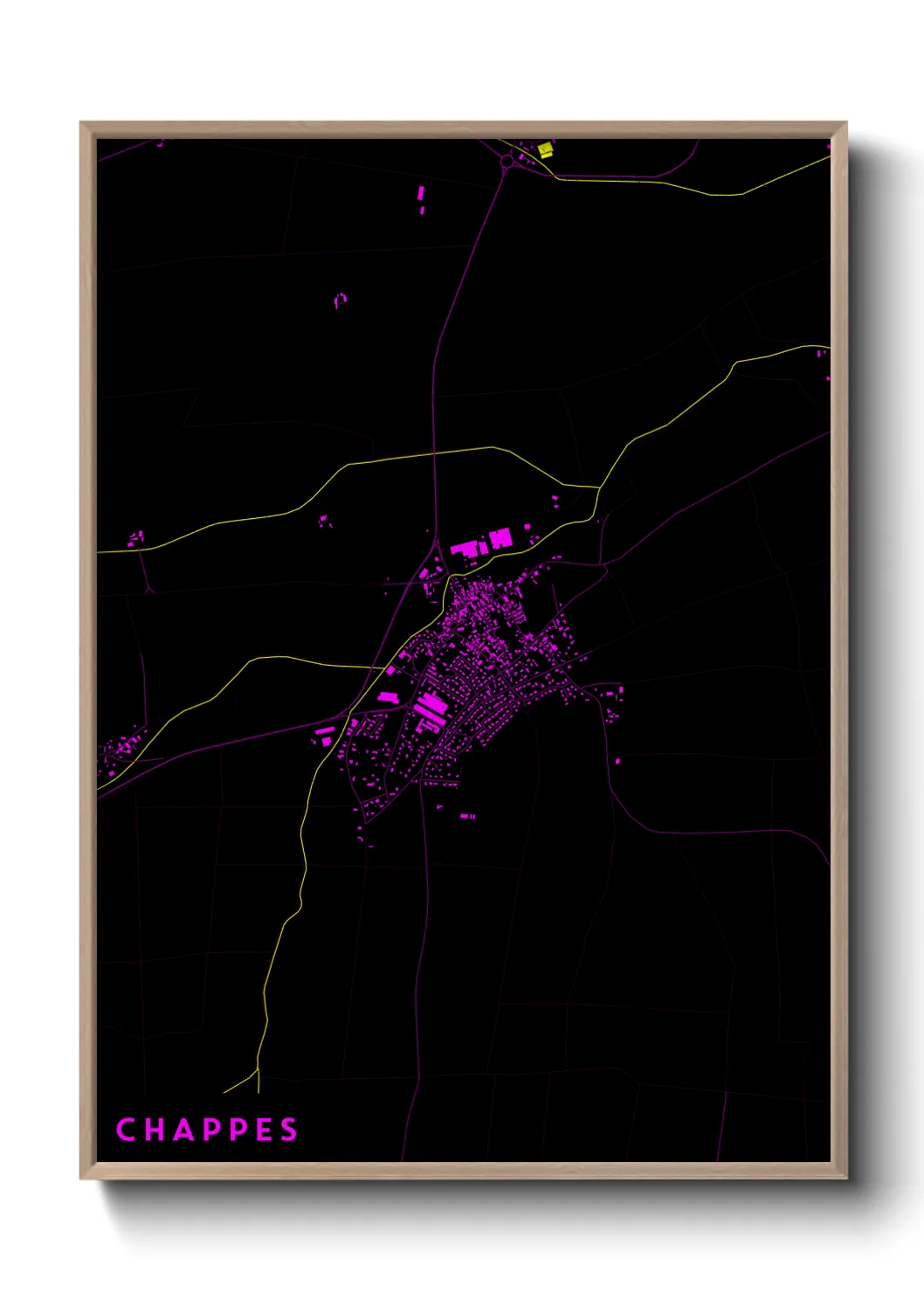 Une affiche de carte sur Chappes