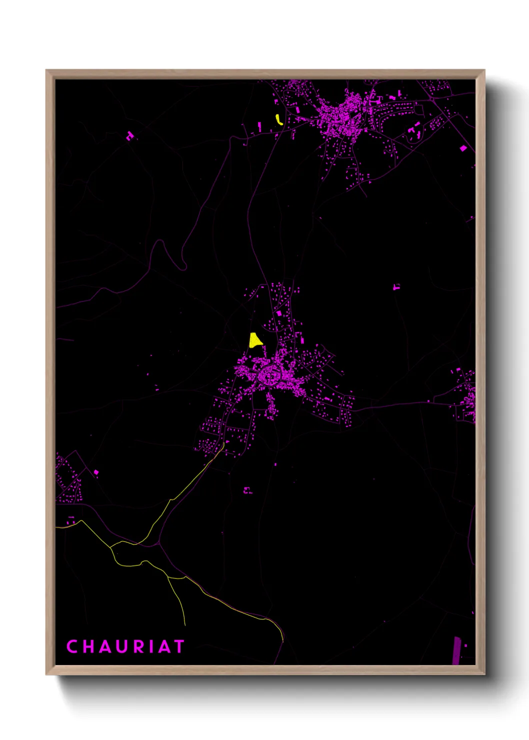 Une affiche de carte sur Chauriat