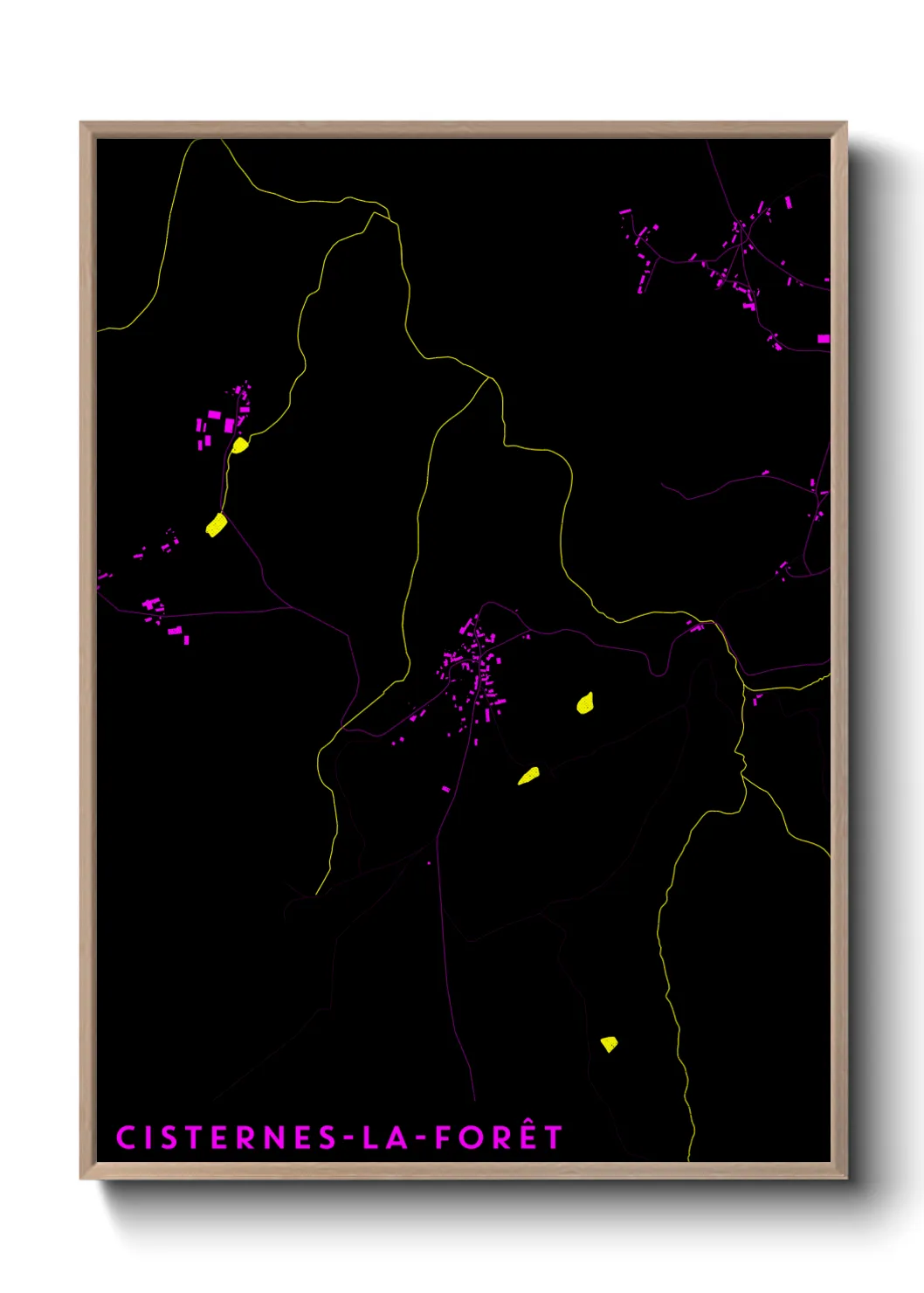 Une affiche de carte sur Cisternes-la-Forêt