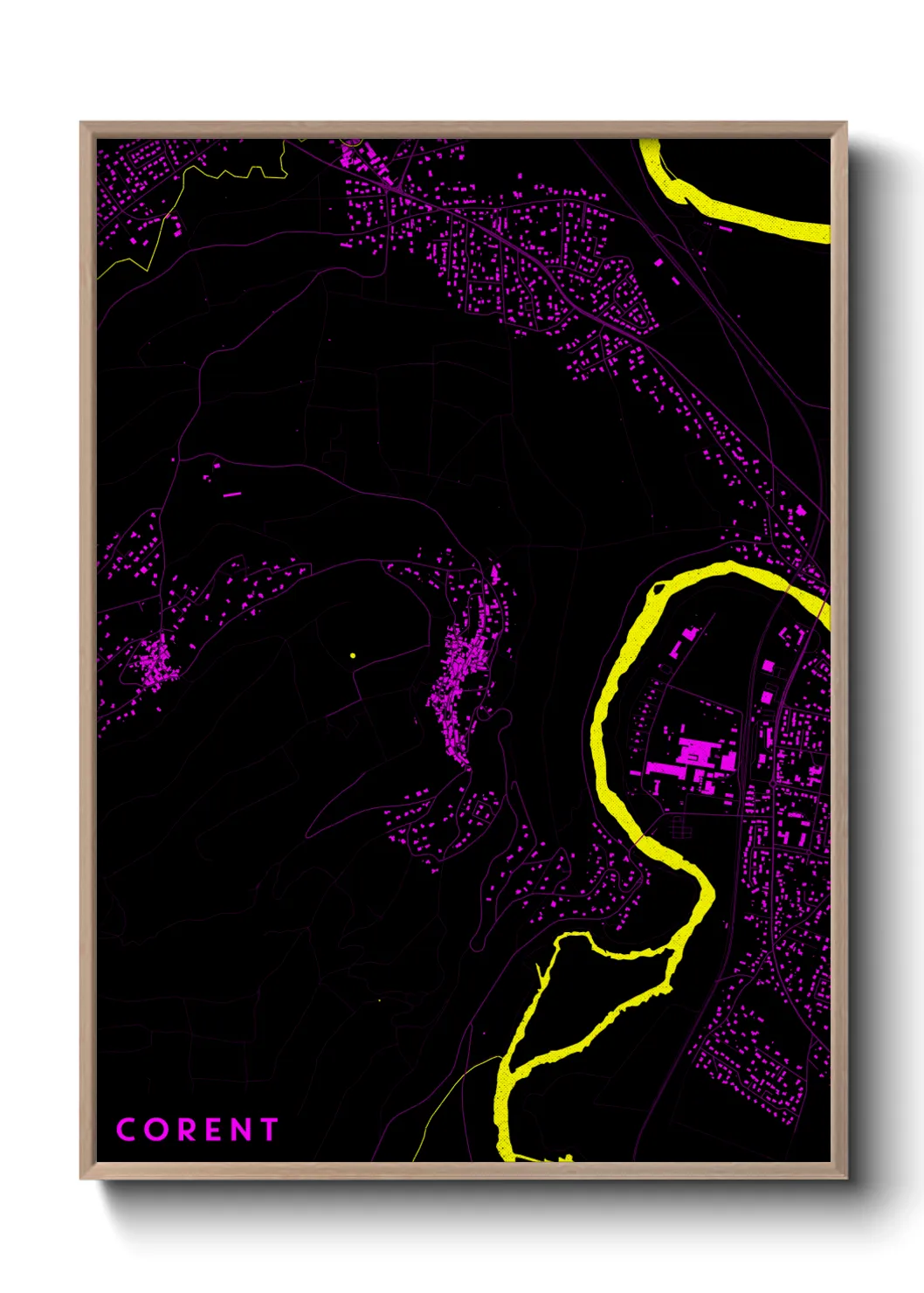 Une affiche de carte sur Corent