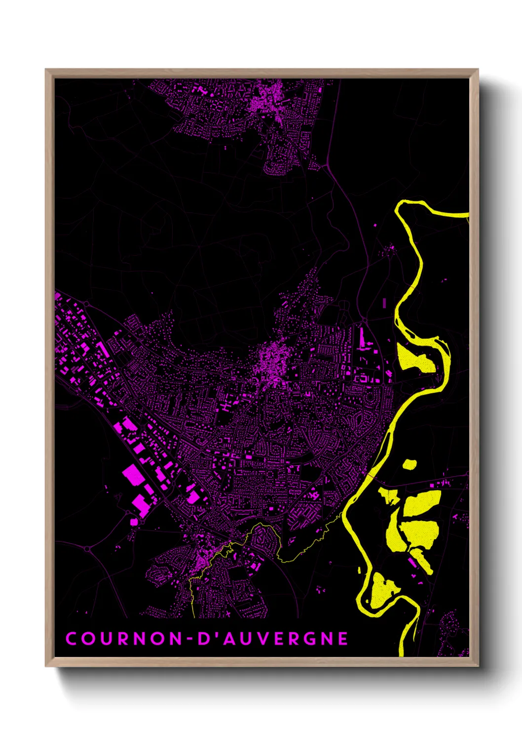 Une affiche de carte sur Cournon-d'Auvergne