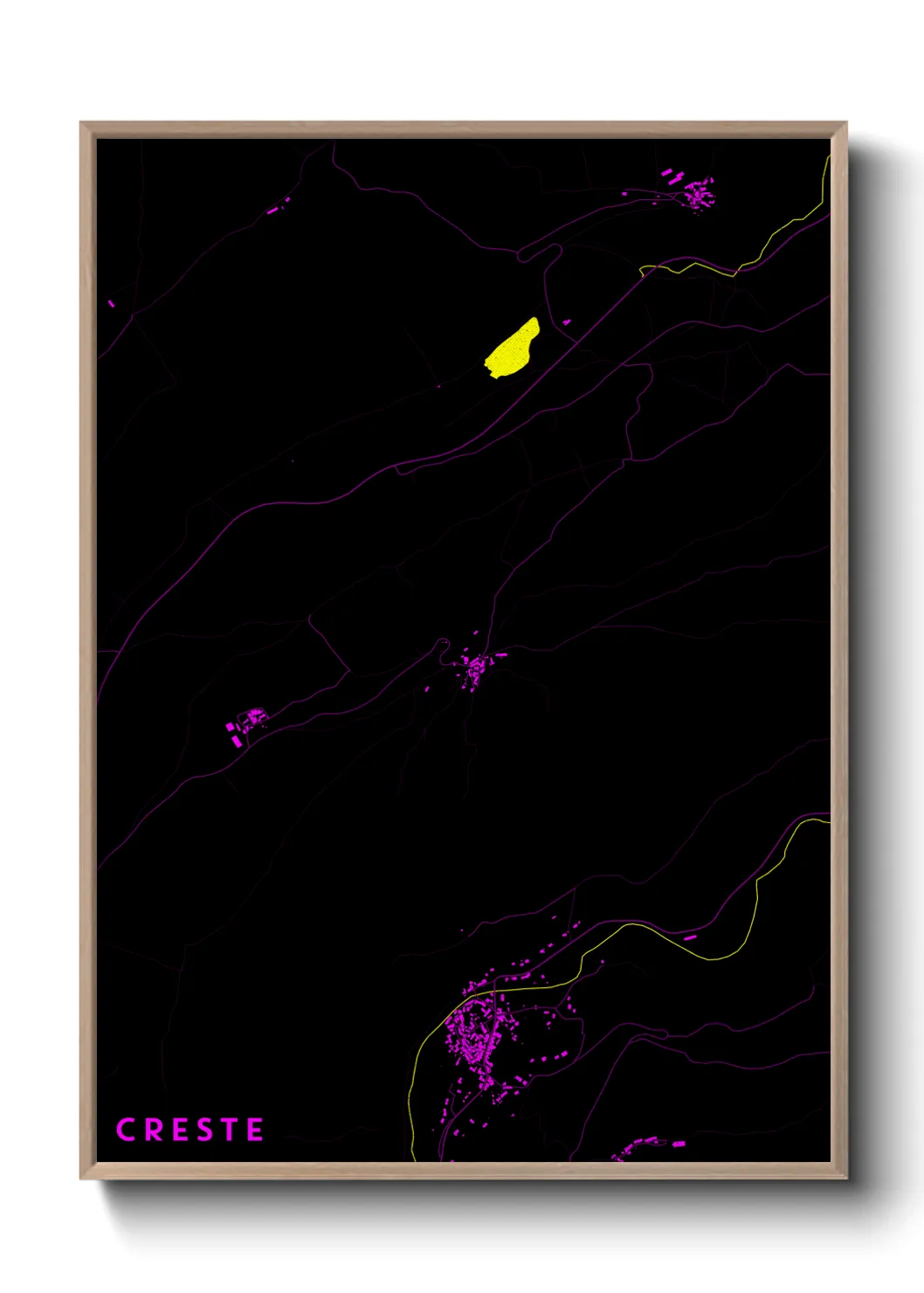 Une affiche de carte sur Creste