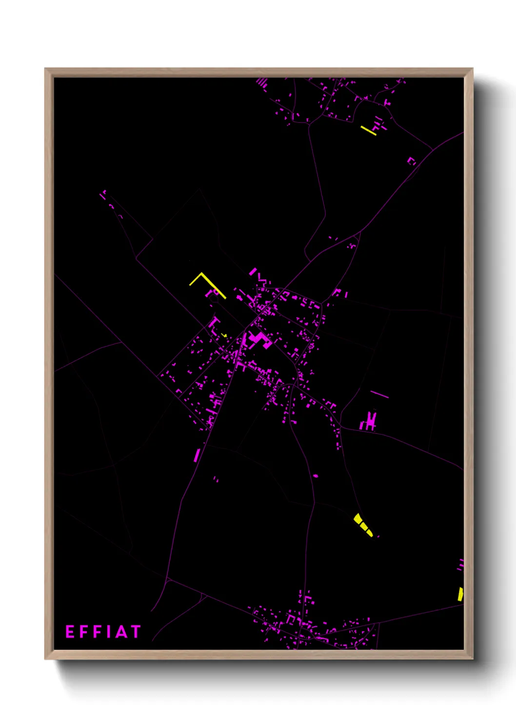 Une affiche de carte sur Effiat