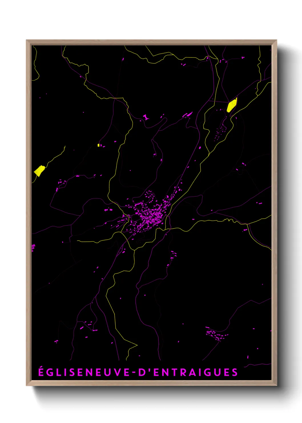 Une affiche de carte sur Égliseneuve-d'Entraigues