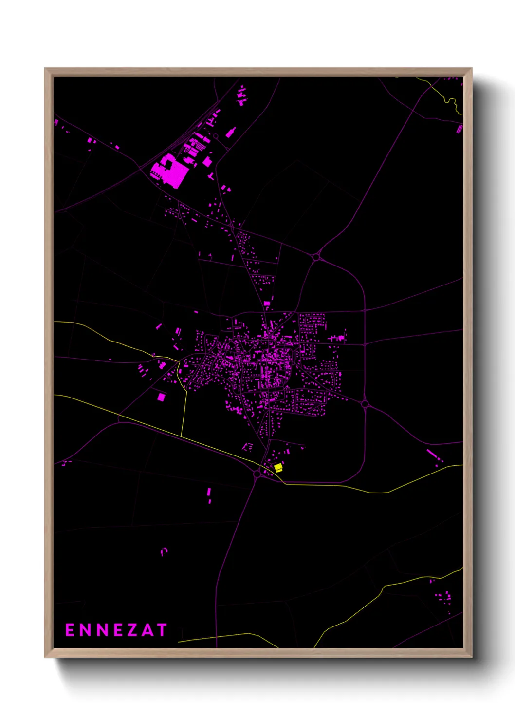 Une affiche de carte sur Ennezat