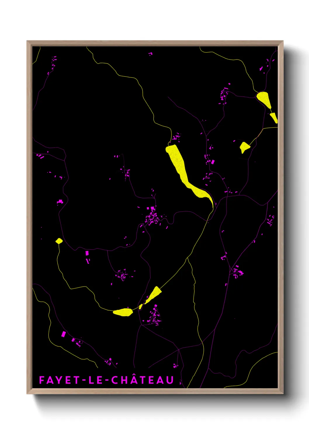 Un poster carteFayet-le-Château