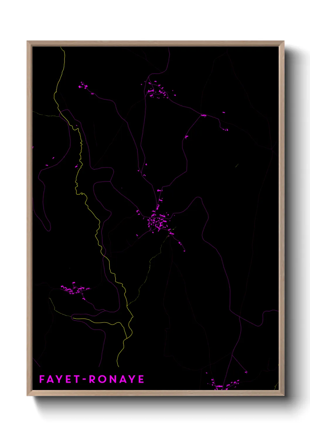 Une affiche de carte sur Fayet-Ronaye